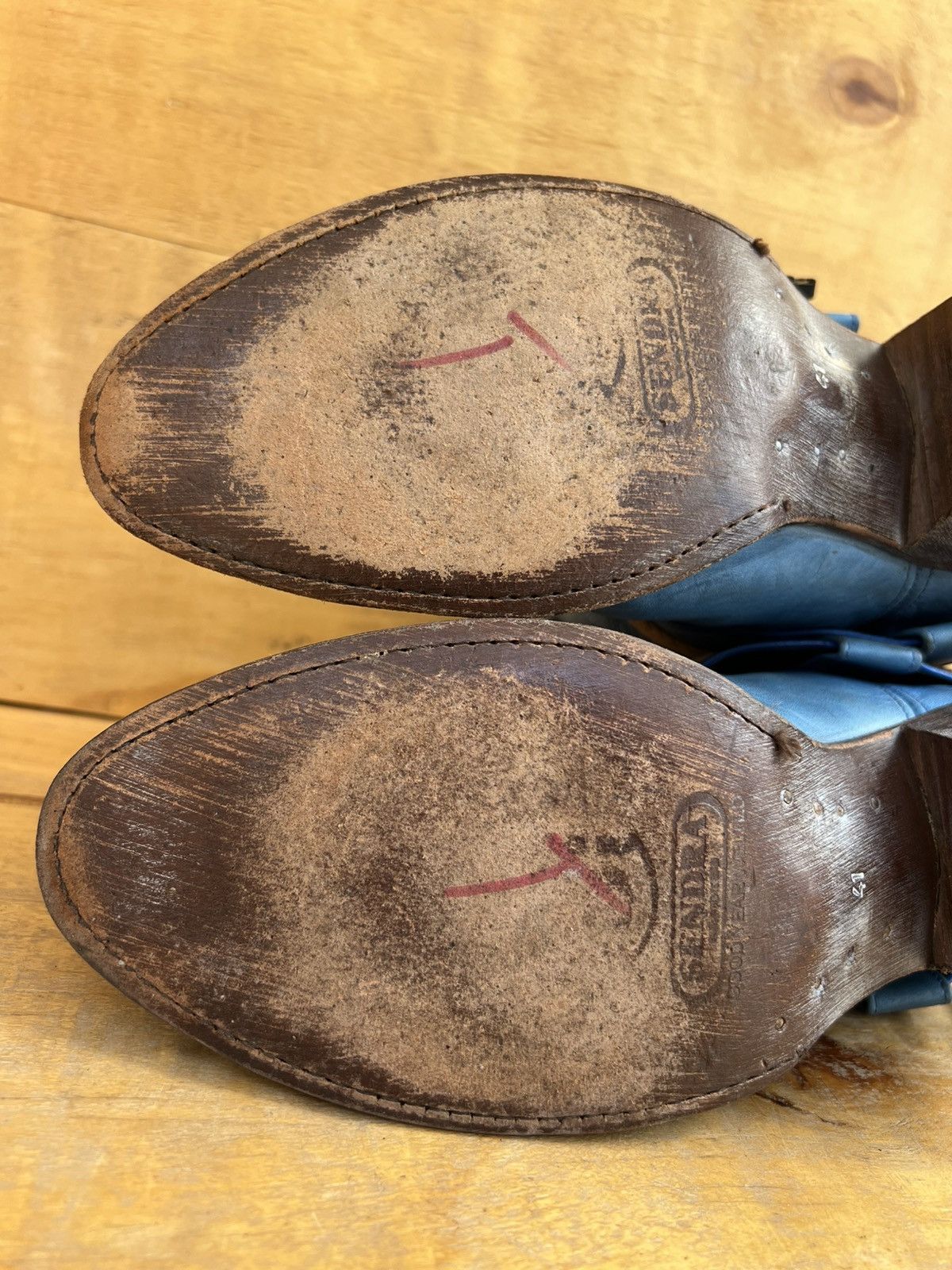 Sendra Sendra Western Biker Blue Leather Boots Size US 11 / IT 41 - 11 Thumbnail