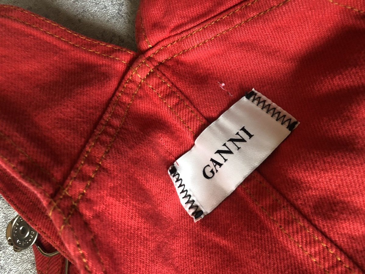 Designer × Ganni NWT GANNI RED DENIM OVERALLS Size 26" / US 2 / IT 38 - 6 Thumbnail