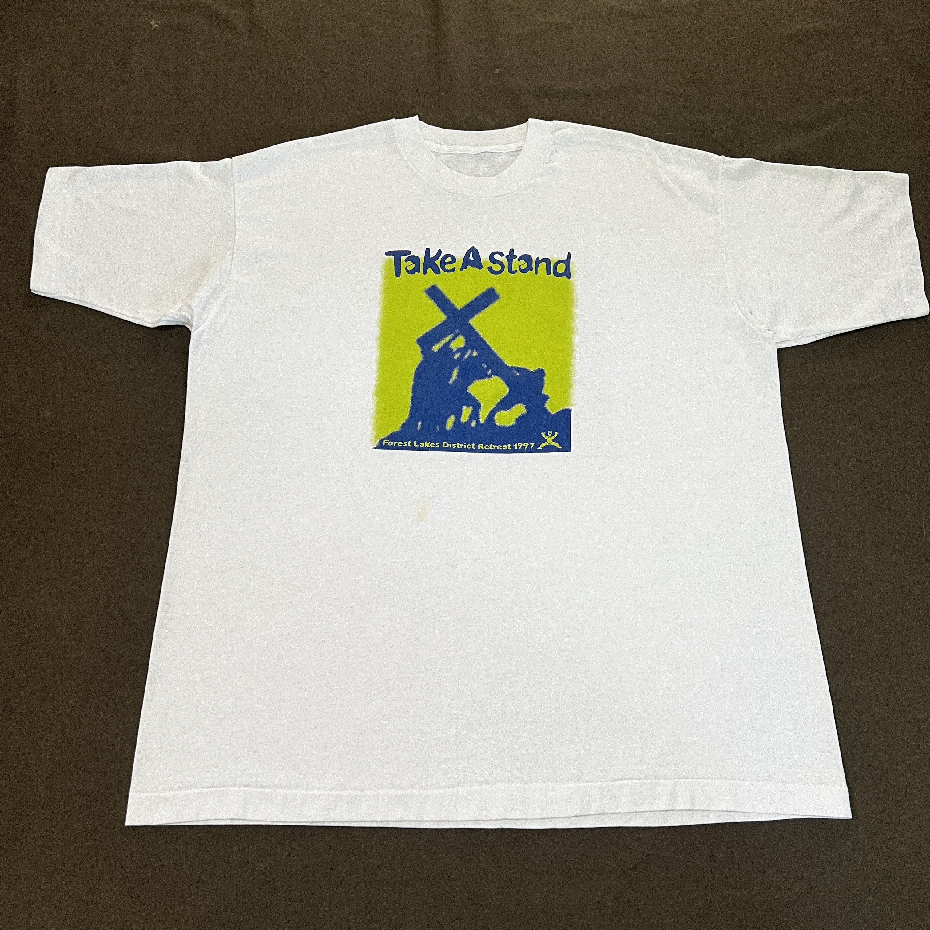 Vintage Vintage 90s Take a Stand Cross God Jesus Holy Bible Tee Size US XL / EU 56 / 4 - 2 Thumbnail
