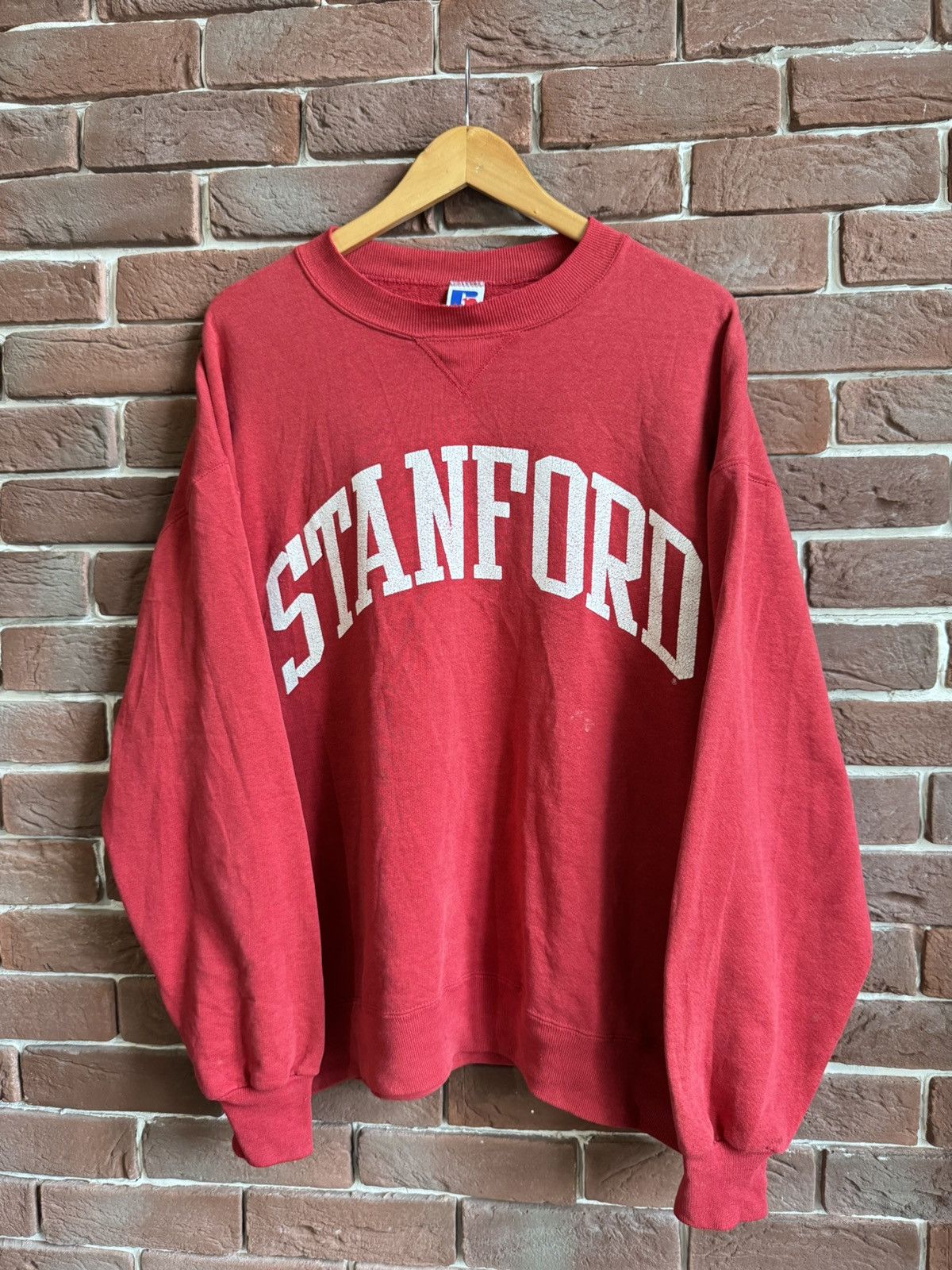 Russell Athletic Vintage University of Stanford Distressed Crewneck Red Rare Size US XL / EU 56 / 4 - 1 Thumbnail