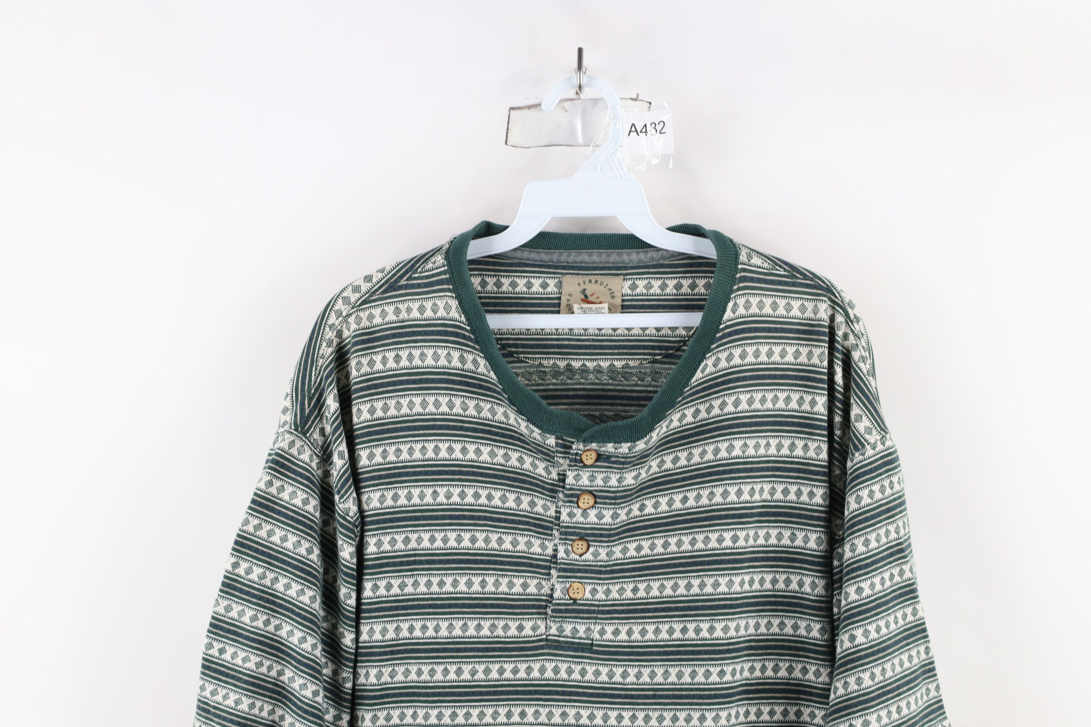 Vintage Vintage 90s Streetwear Knit Short Sleeve Henley T-Shirt Size US L / EU 52-54 / 3 - 2 Thumbnail