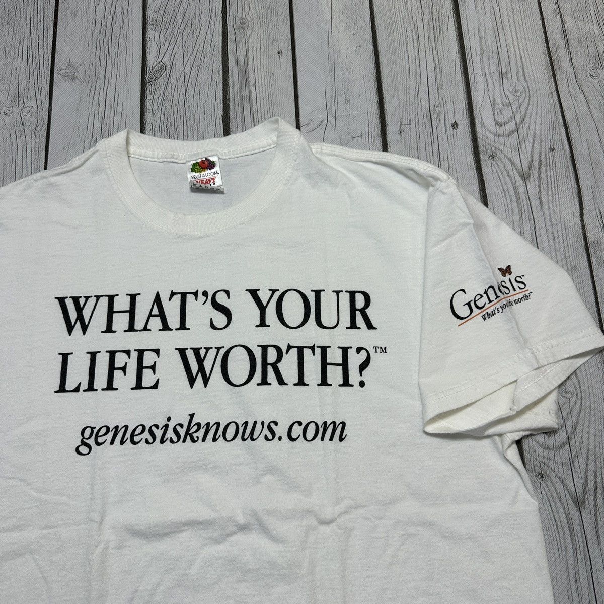 Fruit Of The Loom × Vintage Vintage Whats Your Life Worth? Tee Size US XL / EU 56 / 4 - 3 Thumbnail