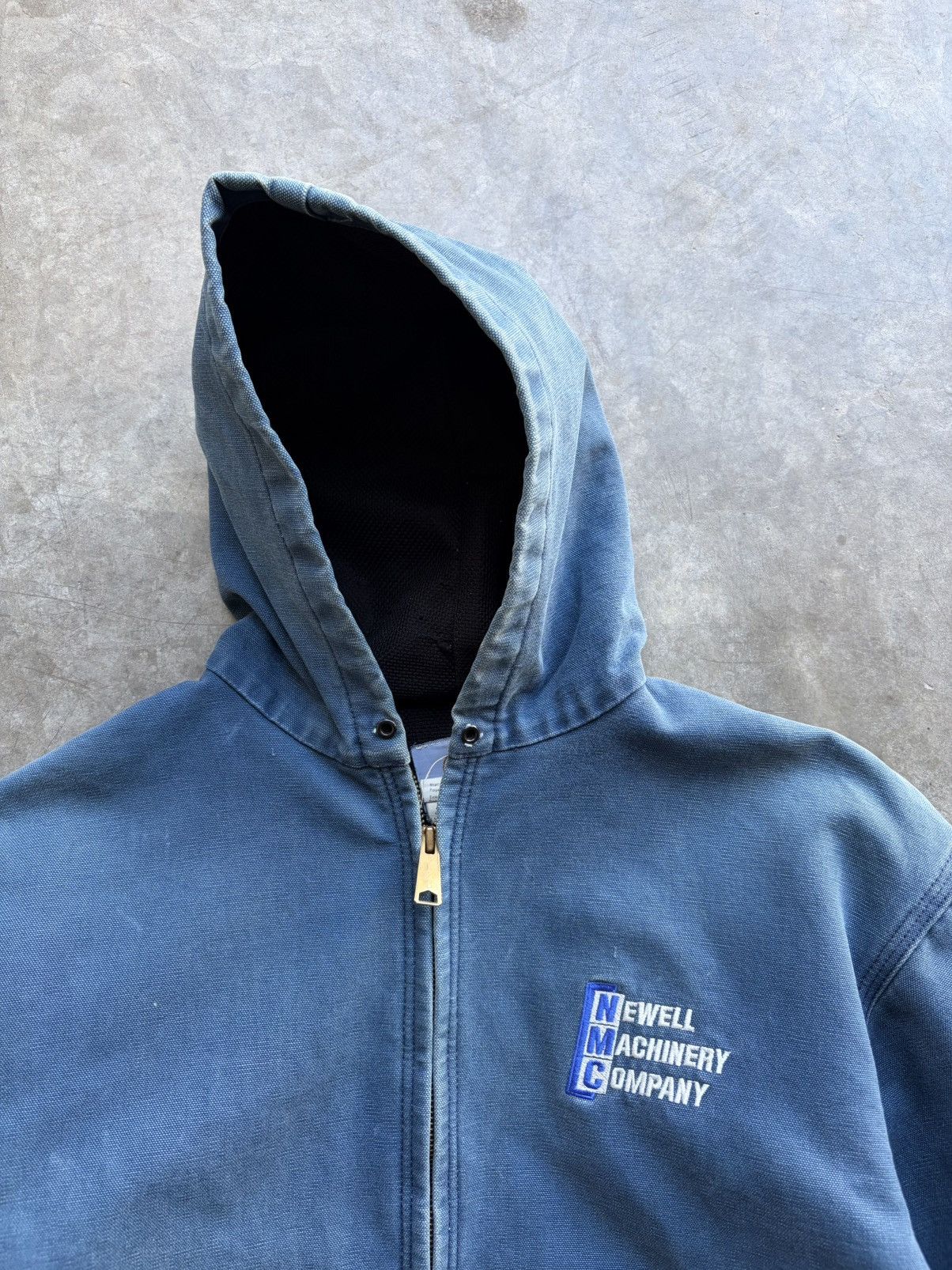 Carhartt Carhartt Faded Baby Blue Hooded J03 Workwear Jacket Size US XL / EU 56 / 4 - 3 Thumbnail