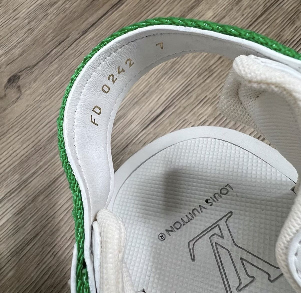 Louis Vuitton LV Panama White & Green Damier Sandals J41 Size US 8 / EU 41 - 6 Thumbnail