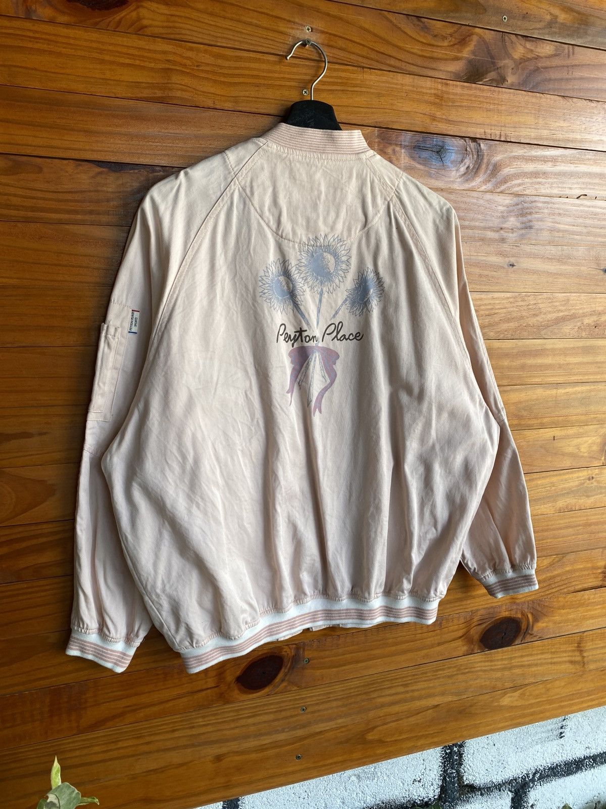 Japanese Brand Vintage Peyton Place Sports Bomber Jacket Floral Back Print Size US M / EU 48-50 / 2 - 11 Thumbnail