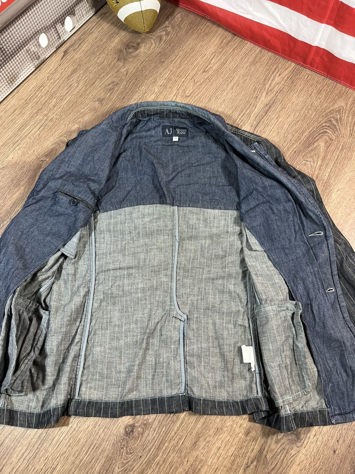 Armani Vintage Armani Jeans Indigo Jacket 90s Size US XXL / EU 58 / 5 - 13 Thumbnail