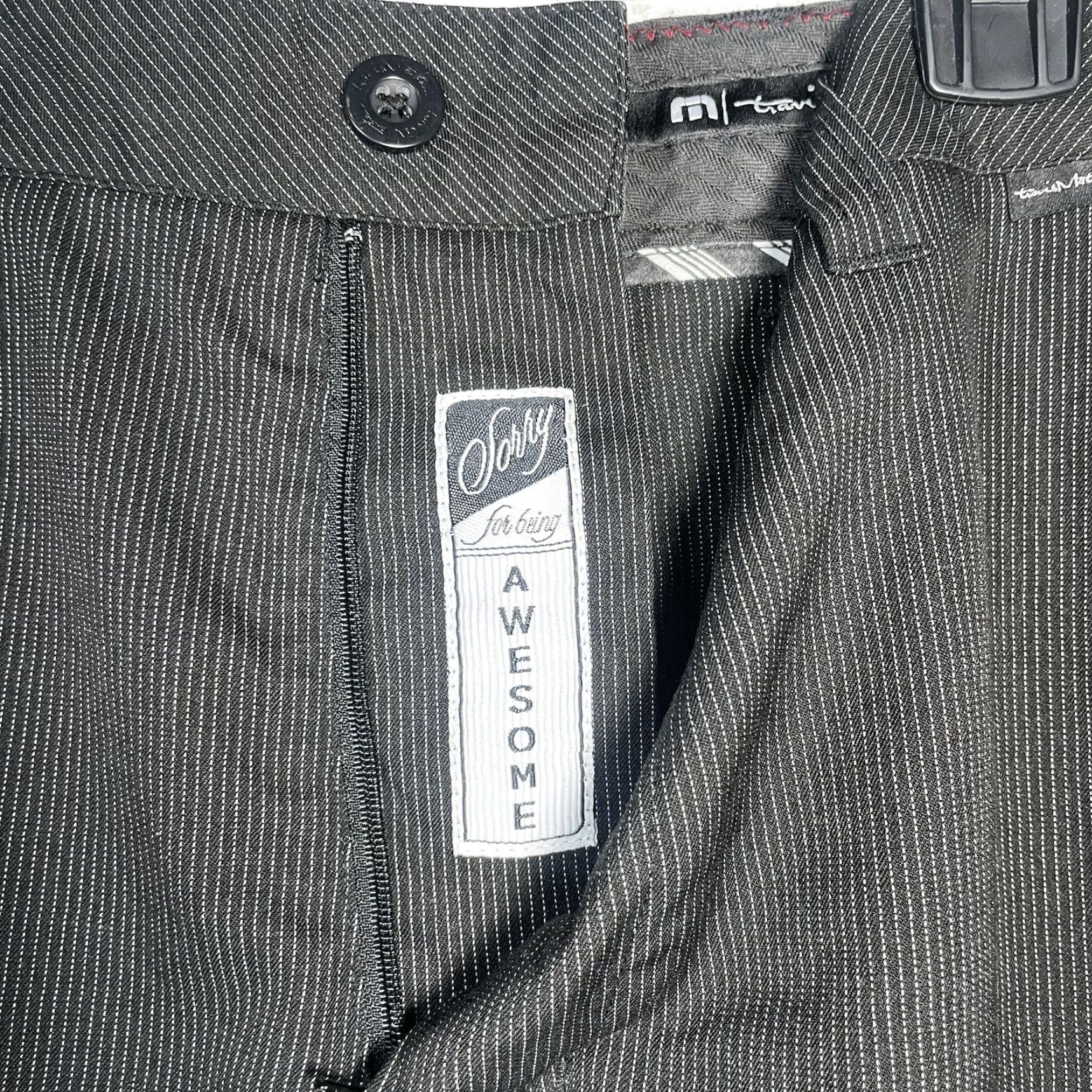 TravisMathew VINTAGE Travis Mathew Dress Pants Men Size 32x31 Black Pinstripe Formal Slacks Size US 32 / EU 48 - 5 Thumbnail