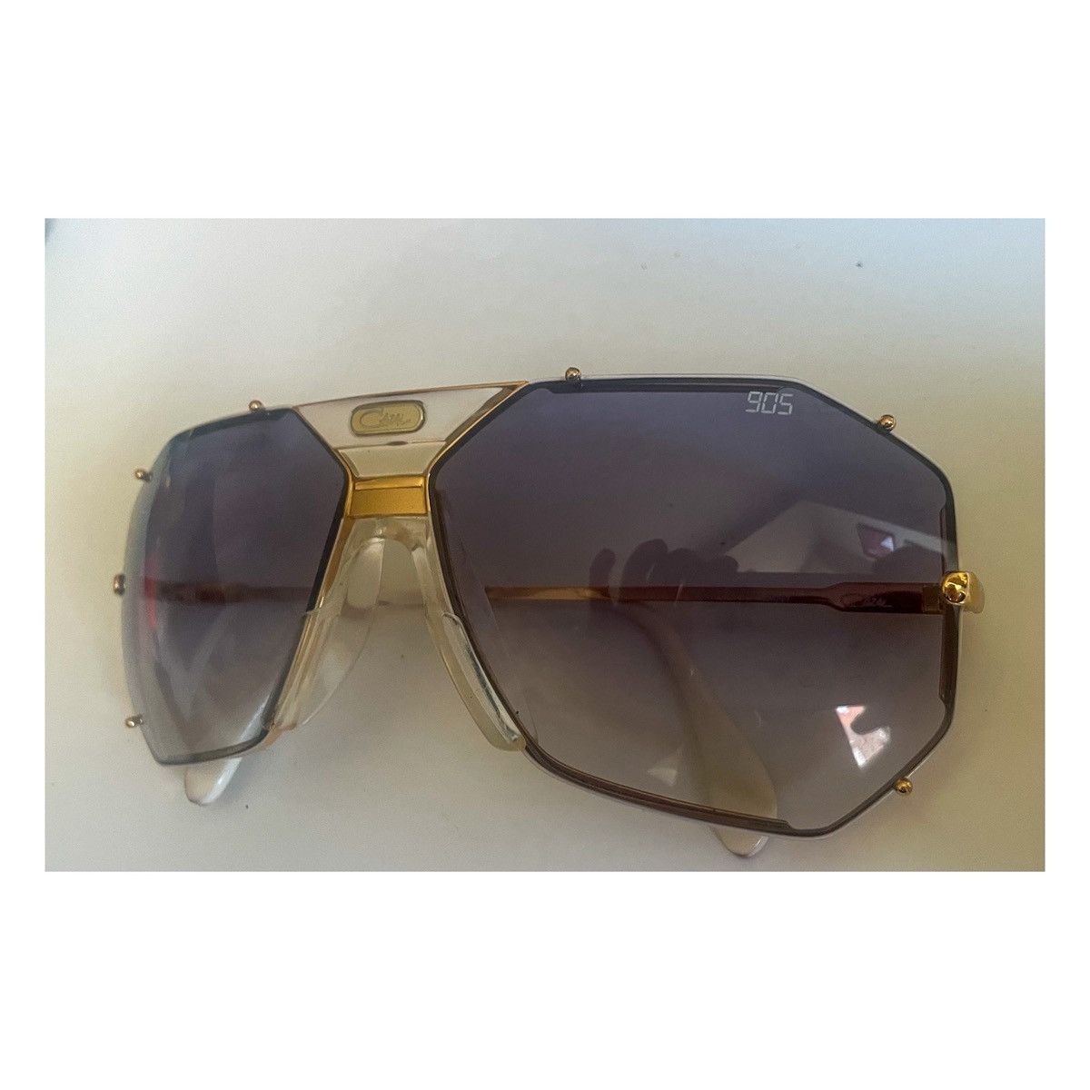 Cazal Vintage Cazal 905 Sunglasses | White/Gold | 80s | + Full Set Size ONE SIZE - 4 Thumbnail