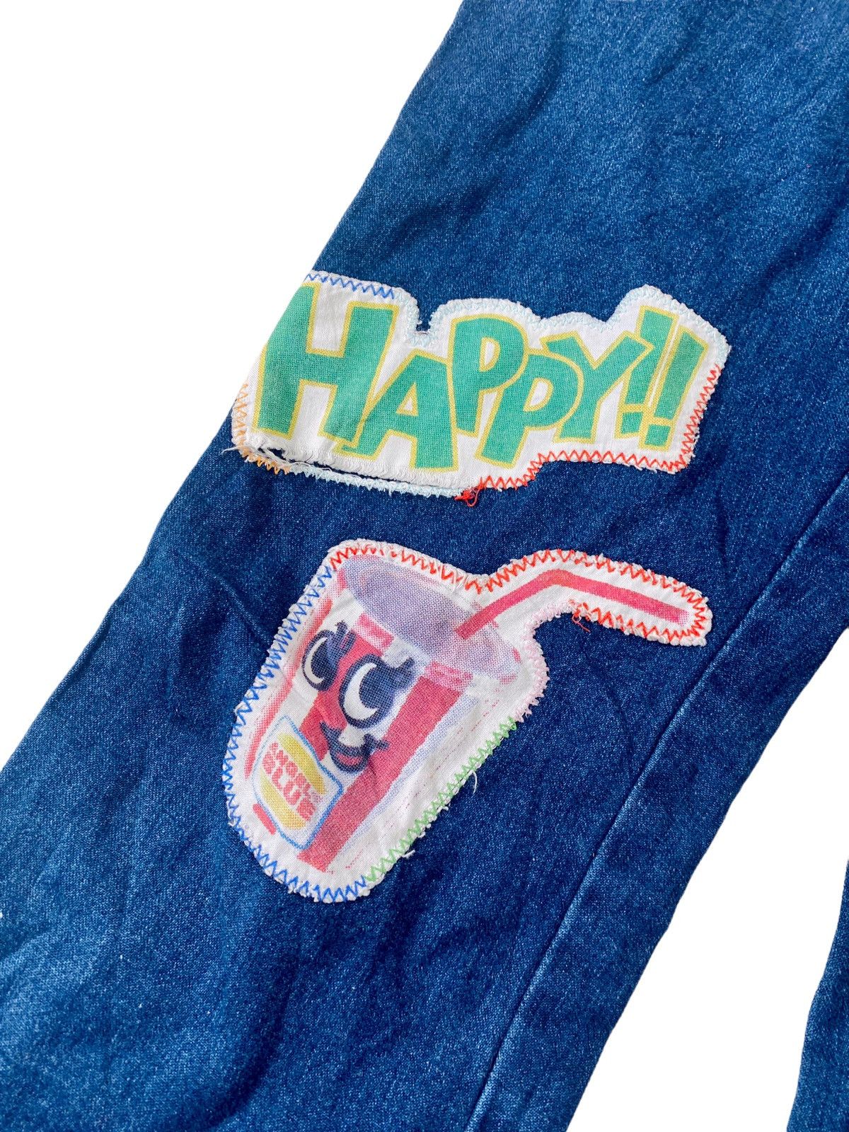Angel Blue × Japanese Brand 2000s Angel Blue - Angels Burger Patchwork Denim Size 26" / US 2 / IT 38 - 3 Thumbnail