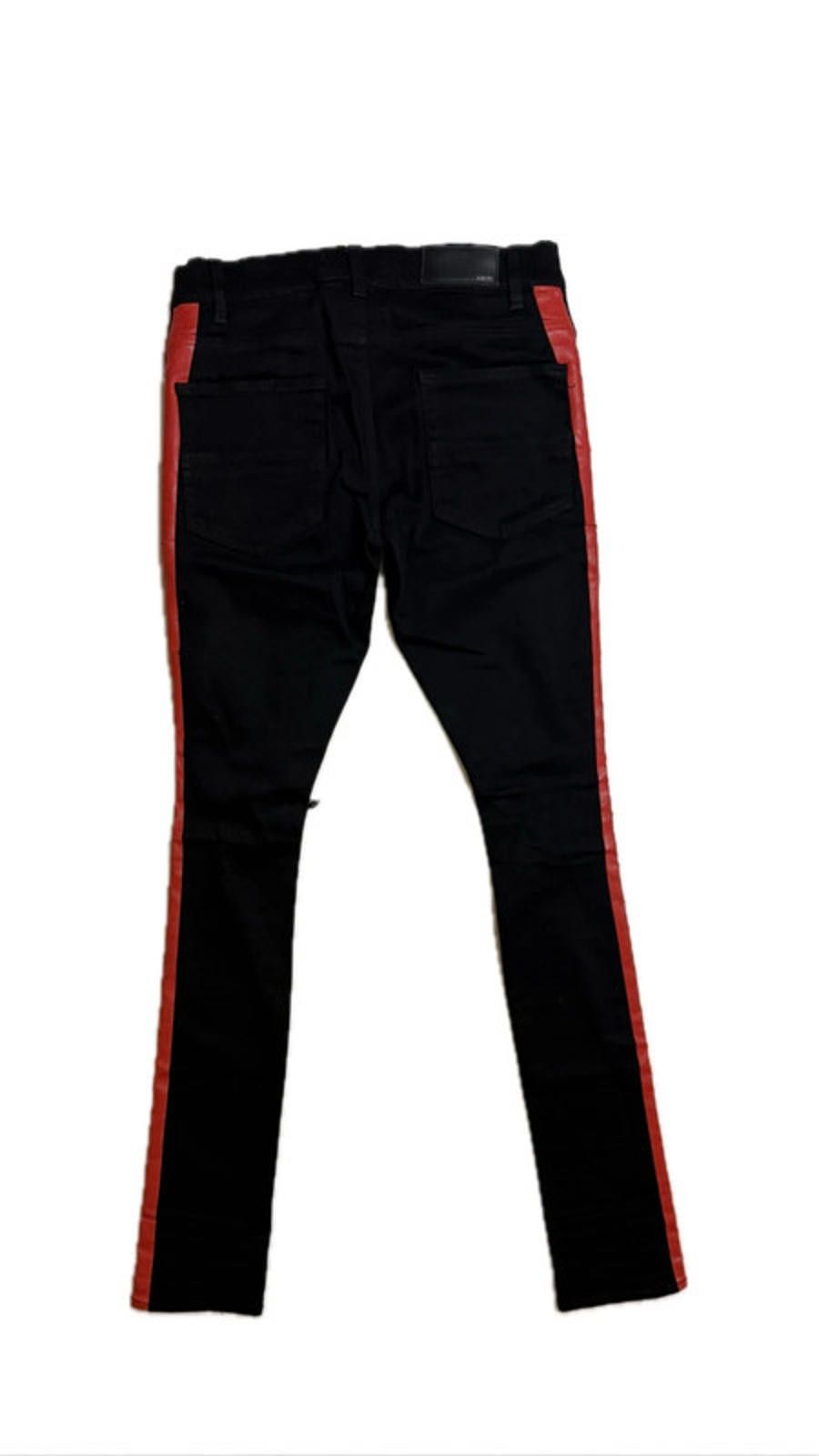 Amiri Amiri Red Track Black Jeans Size US 30 / EU 46 - 5 Thumbnail