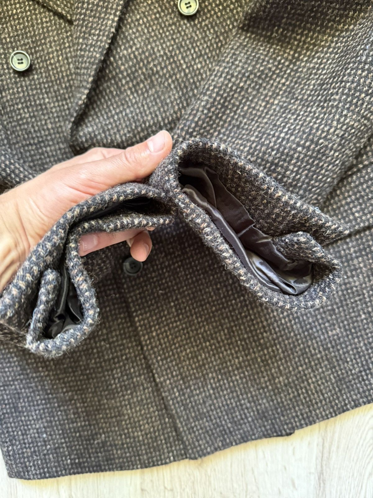 Harris Tweed ASOS Harris Tweed Wool Double Breasted Blazer Jacket Brown Size 40S - 12 Thumbnail