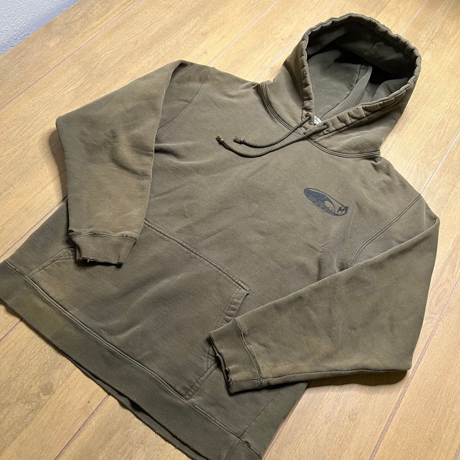 Vintage Vintage Y2K Hanalu Surf "Backdoor" hoodie Green Distress S Size US S / EU 44-46 / 1 - 11 Thumbnail