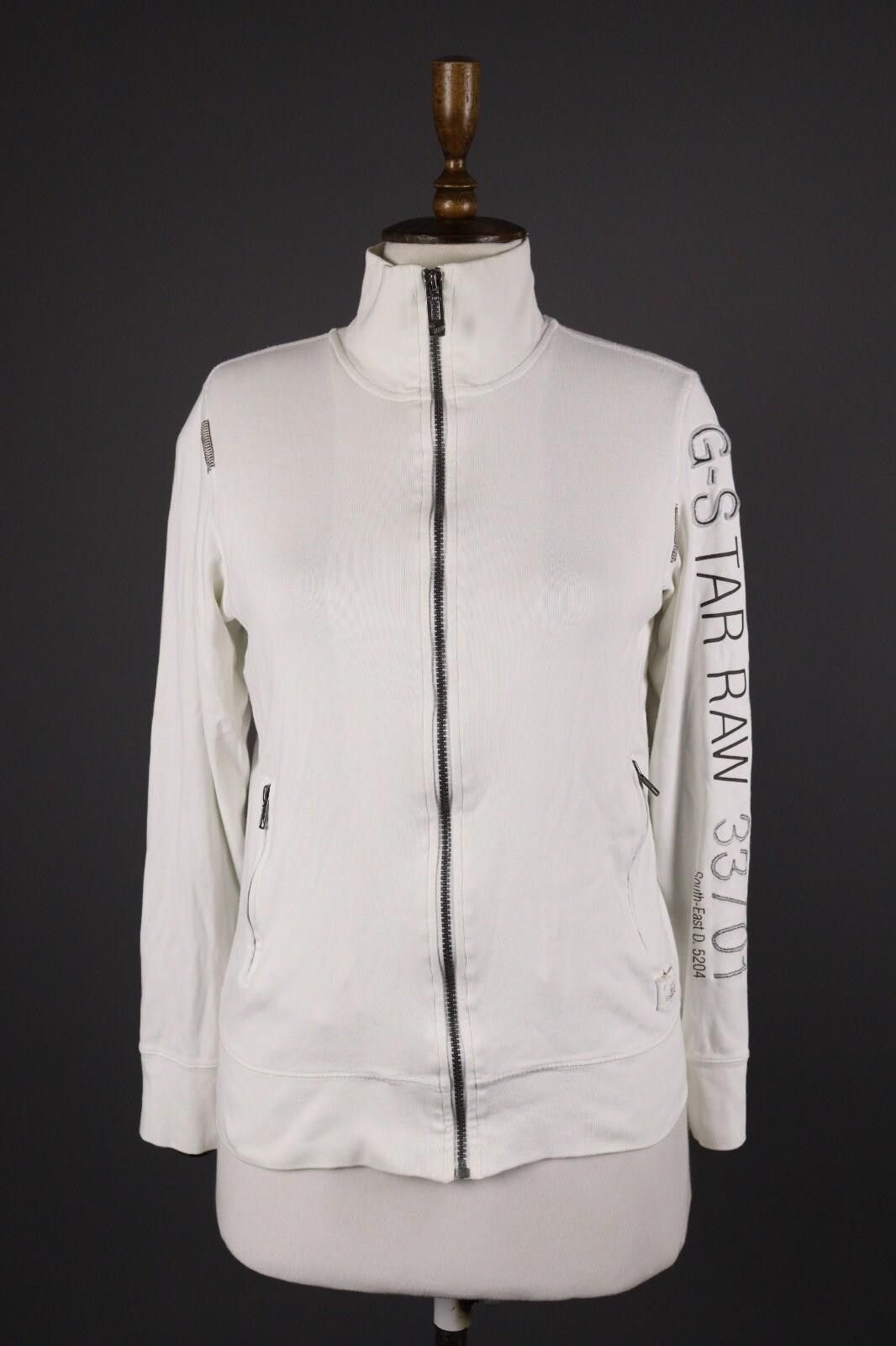 G-Star G-Star 3301 White Big Logo Full Zip Sweater Size M Size M / US 6-8 / IT 42-44 - 1 Thumbnail