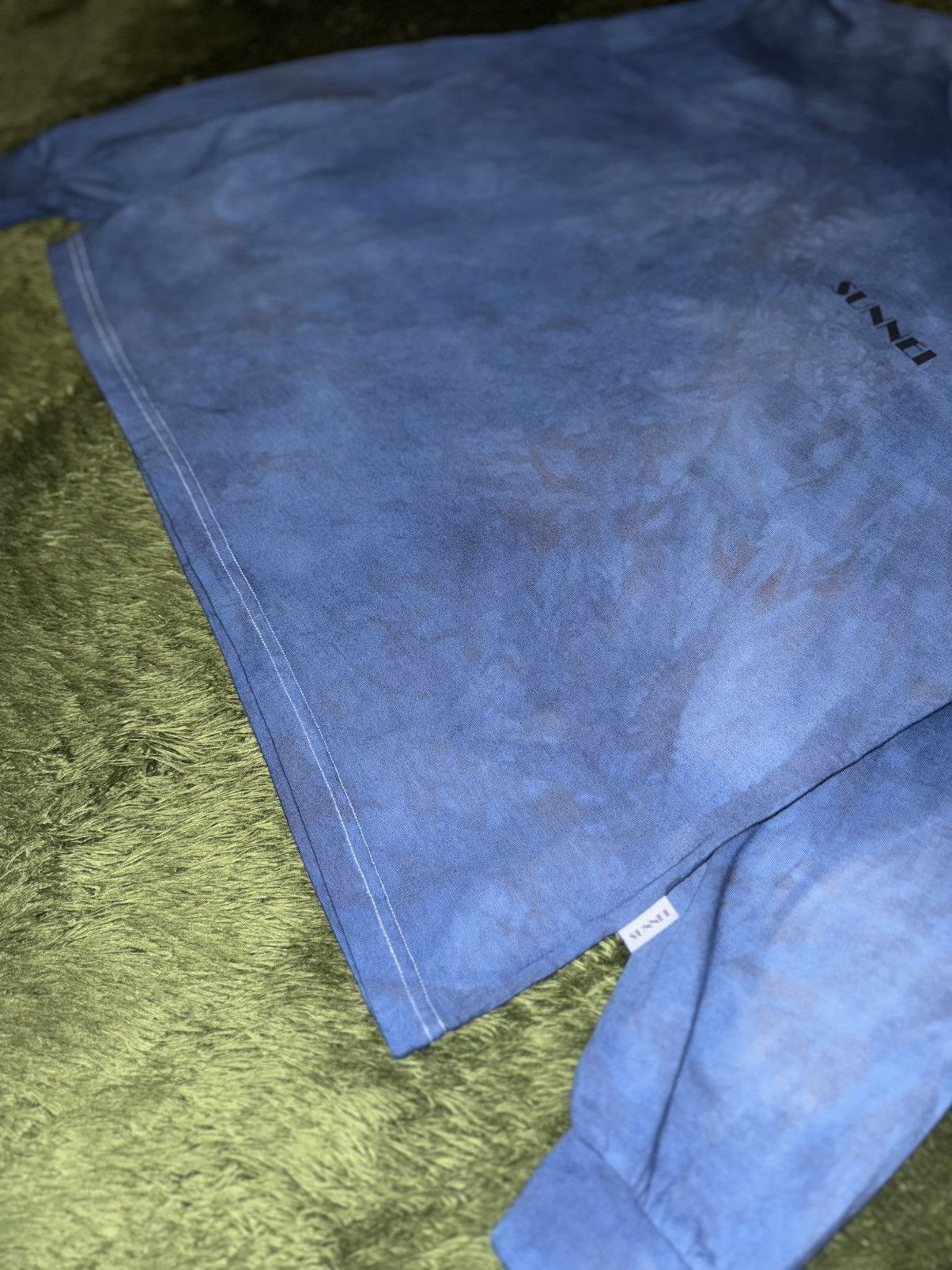 Sunnei [M] SUNNEI Hand-Dyed Logo Print Long Sleeve — Indigo Size US M / EU 48-50 / 2 - 5 Thumbnail