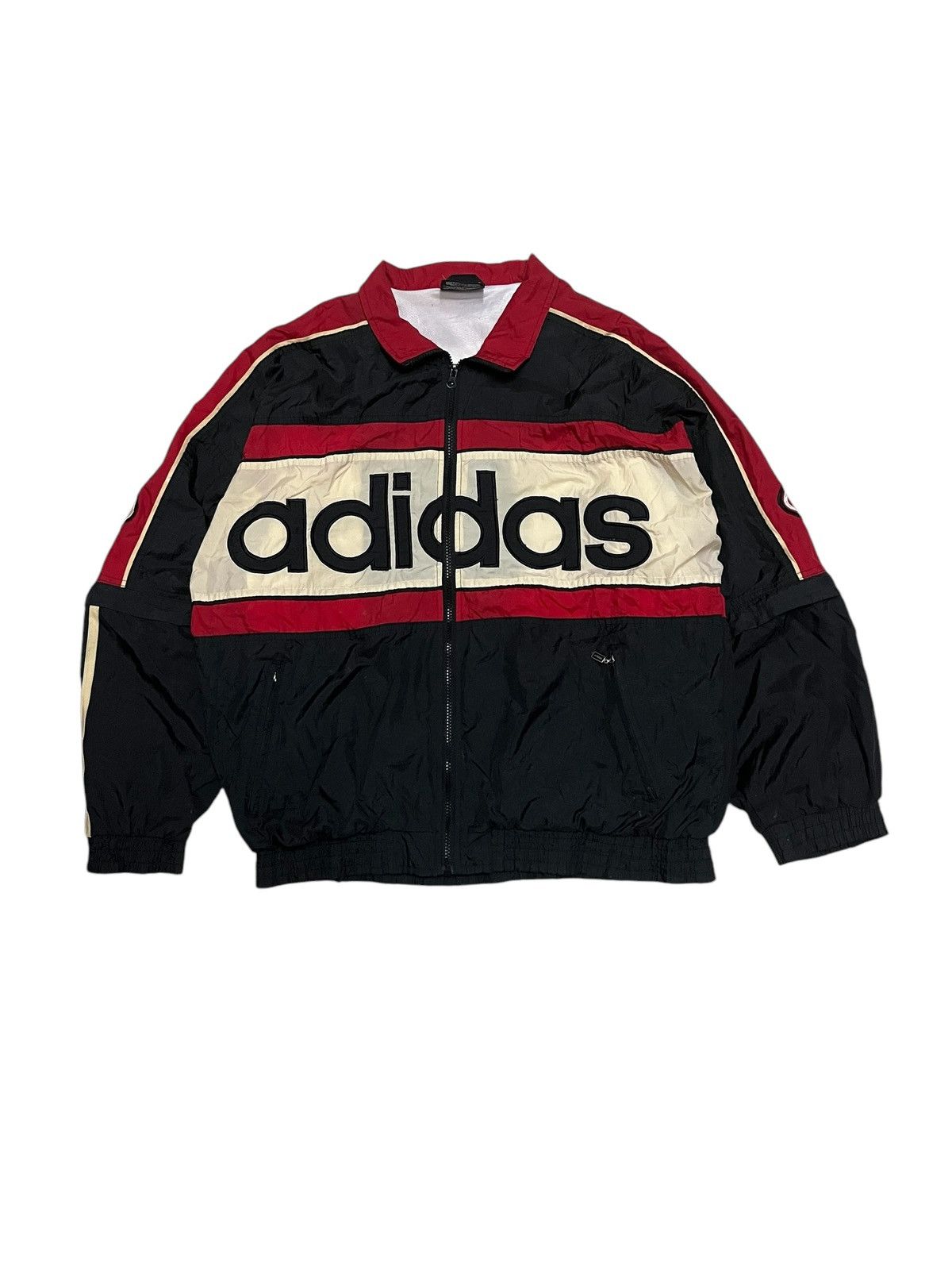 Adidas × Vintage 🔥Vtg Adidas 90s Big Logo Light Jacket Size US XL / EU 56 / 4 - 1 Thumbnail