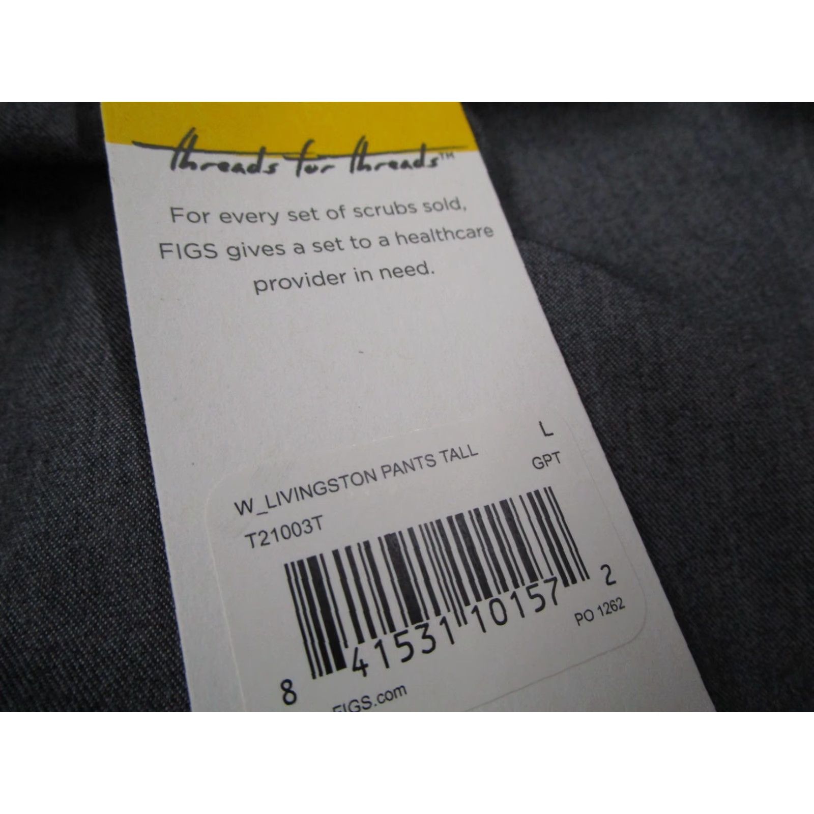 Vintage FIGS Livingston Technical Collection Gray Scrubs Women L Tall Shirt? Size 36" / US 14 / IT 50 - 4 Thumbnail