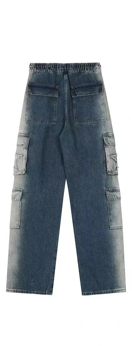 VIBE High street drawstring multi-pocket gradient work jeans Size US 32 / EU 48 - 7 Thumbnail