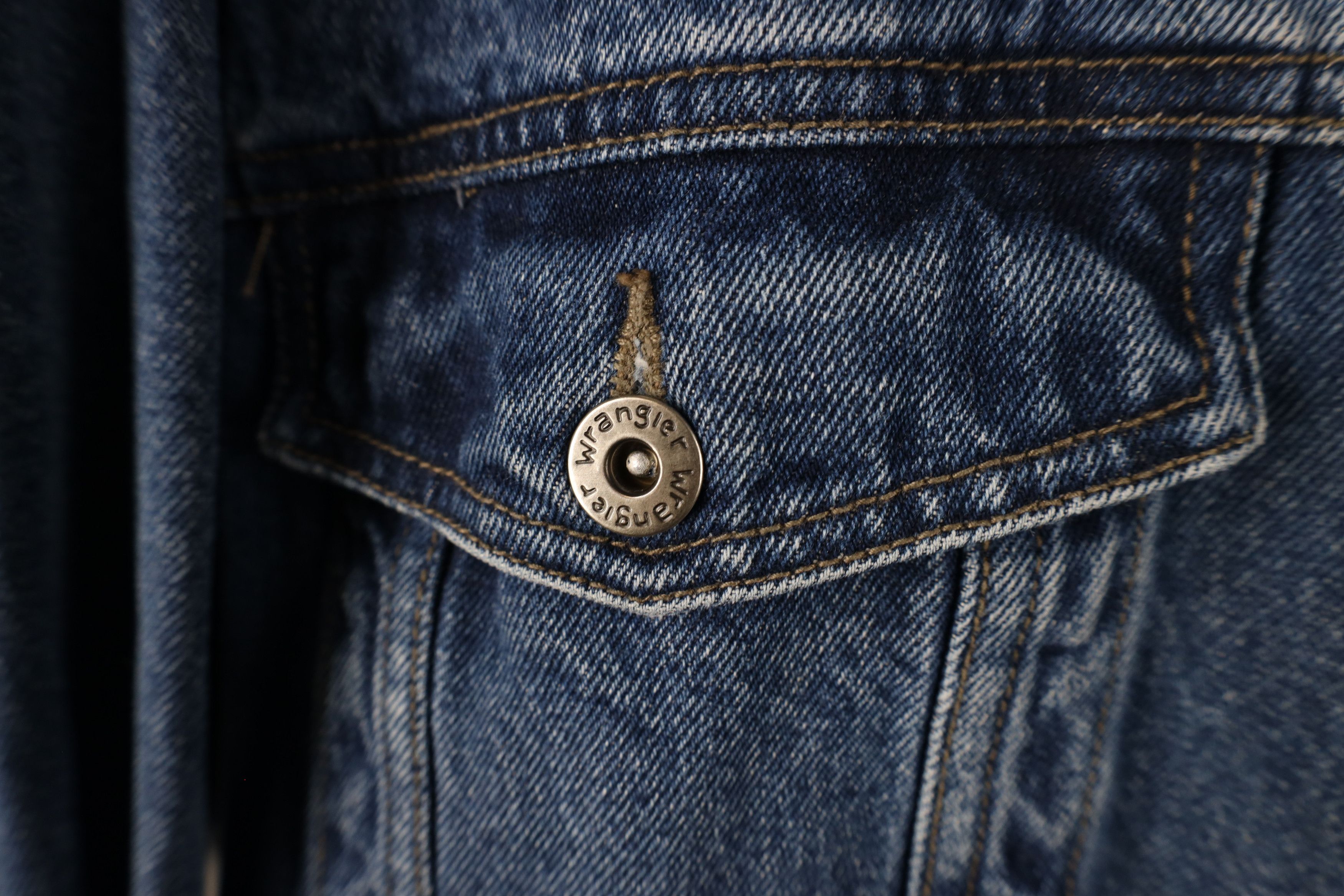 Vintage × Wrangler Vintage Wrangler Denim Jean Trucker Jacket Blue Cotton Size US XXL / EU 58 / 5 - 4 Thumbnail
