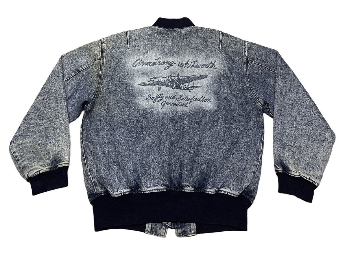 Vintage Vtg Big John MA-1 Flying Man Acid Wash Bomber Jacket 1990s Size US L / EU 52-54 / 3 - 2 Thumbnail
