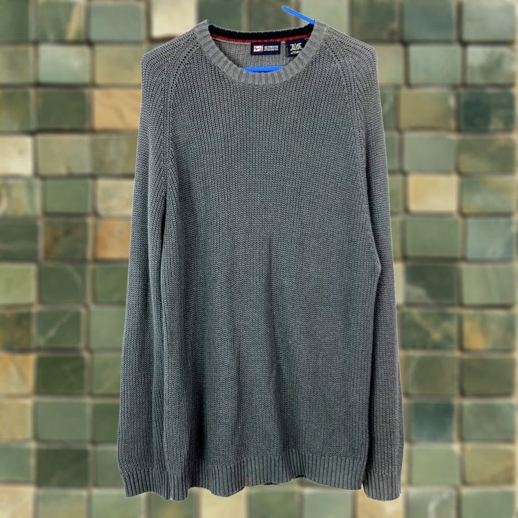Faded Glory VINTAGE Faded Glory Long Knit Gray Sweater L 90s Grunge Indie Sleaze Cotton Blend Linen? Size US L / EU 52-54 / 3 - 1 Thumbnail