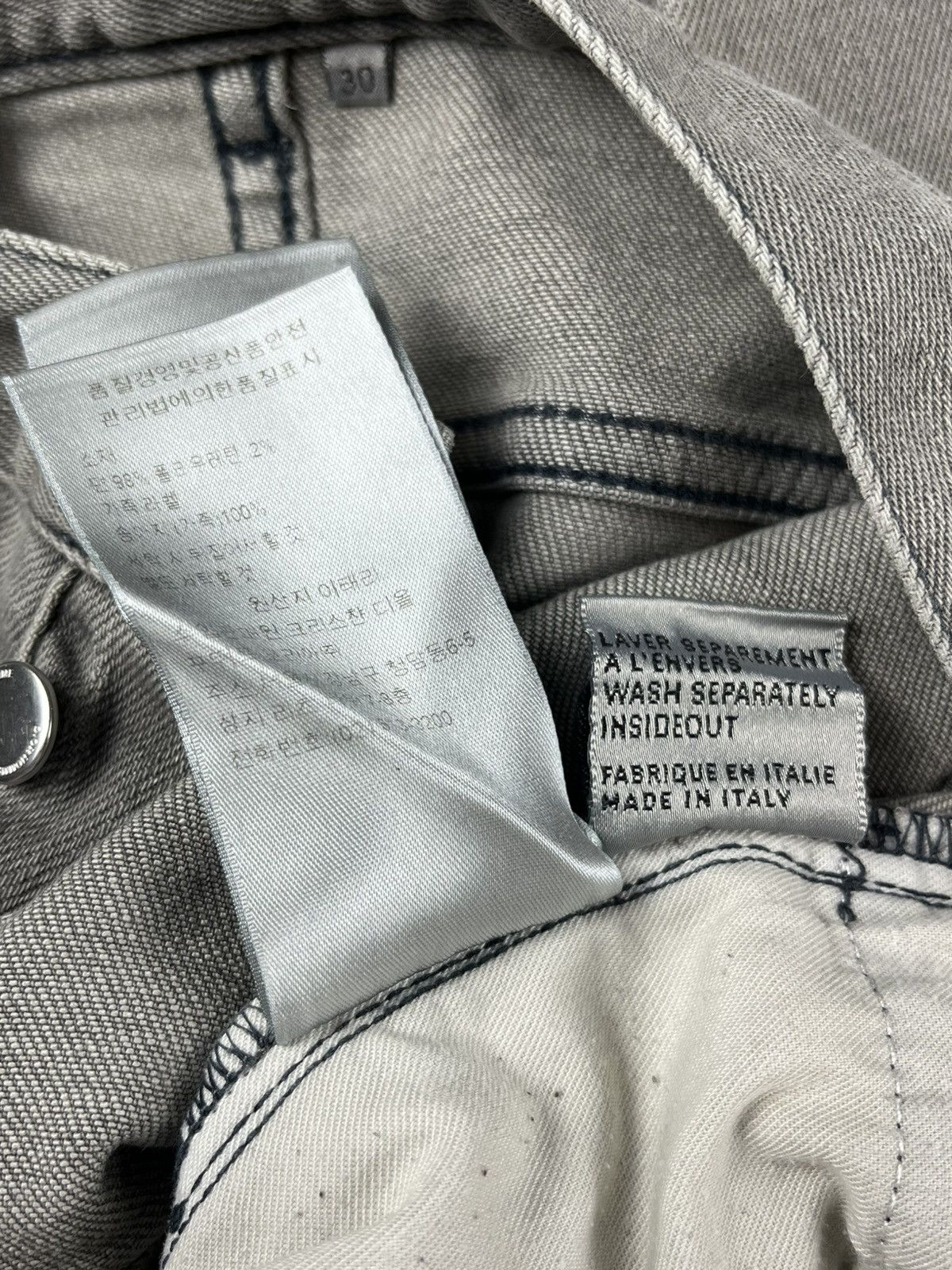 Dior Dior Homme Silver D Ring Faded Gray Denim Jeans Size US 30 / EU 46 - 10 Thumbnail