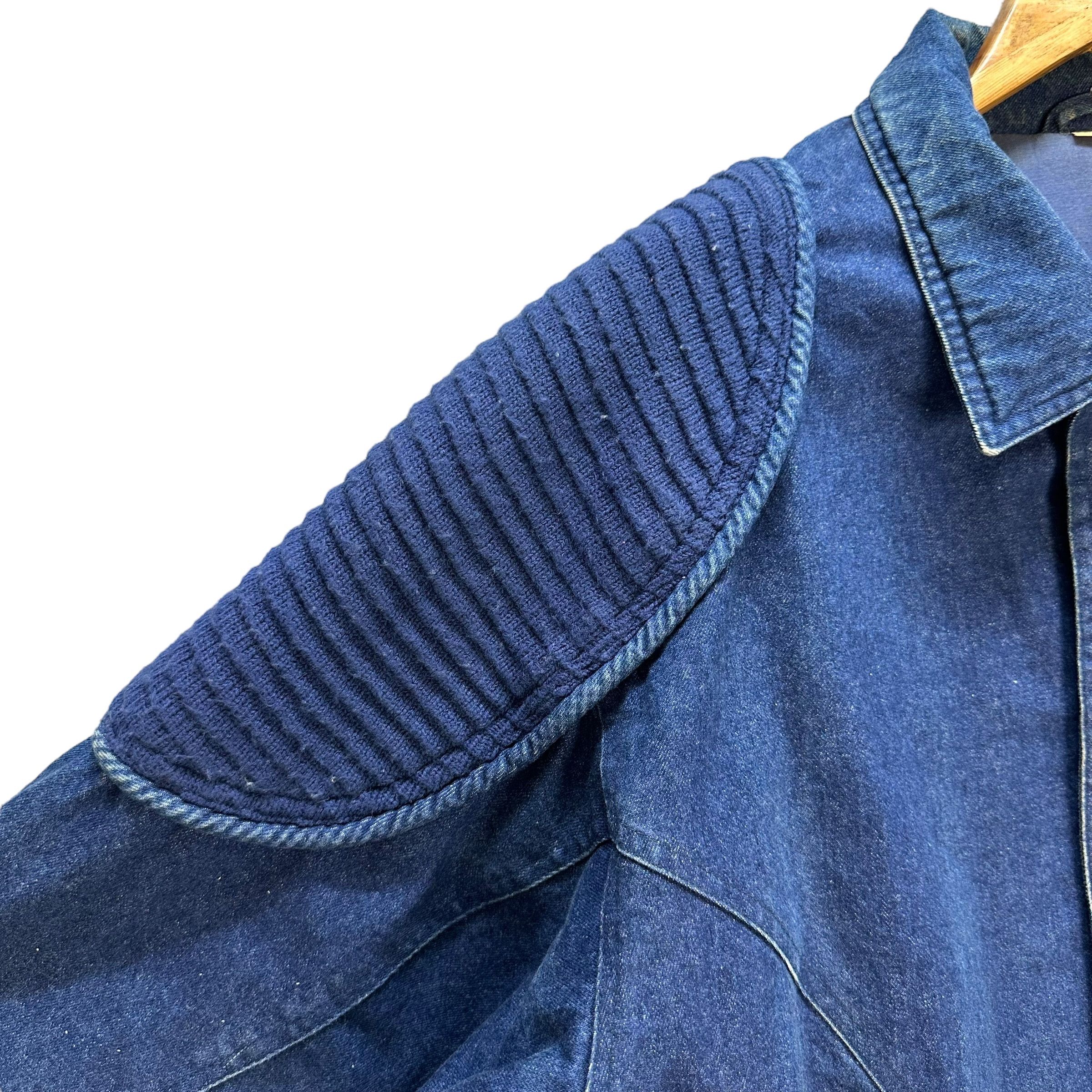 Japanese Brand 90's RVX Blue Denim Jacket Free Size Nice Design #1497-A62 Size US L / EU 52-54 / 3 - 6 Thumbnail