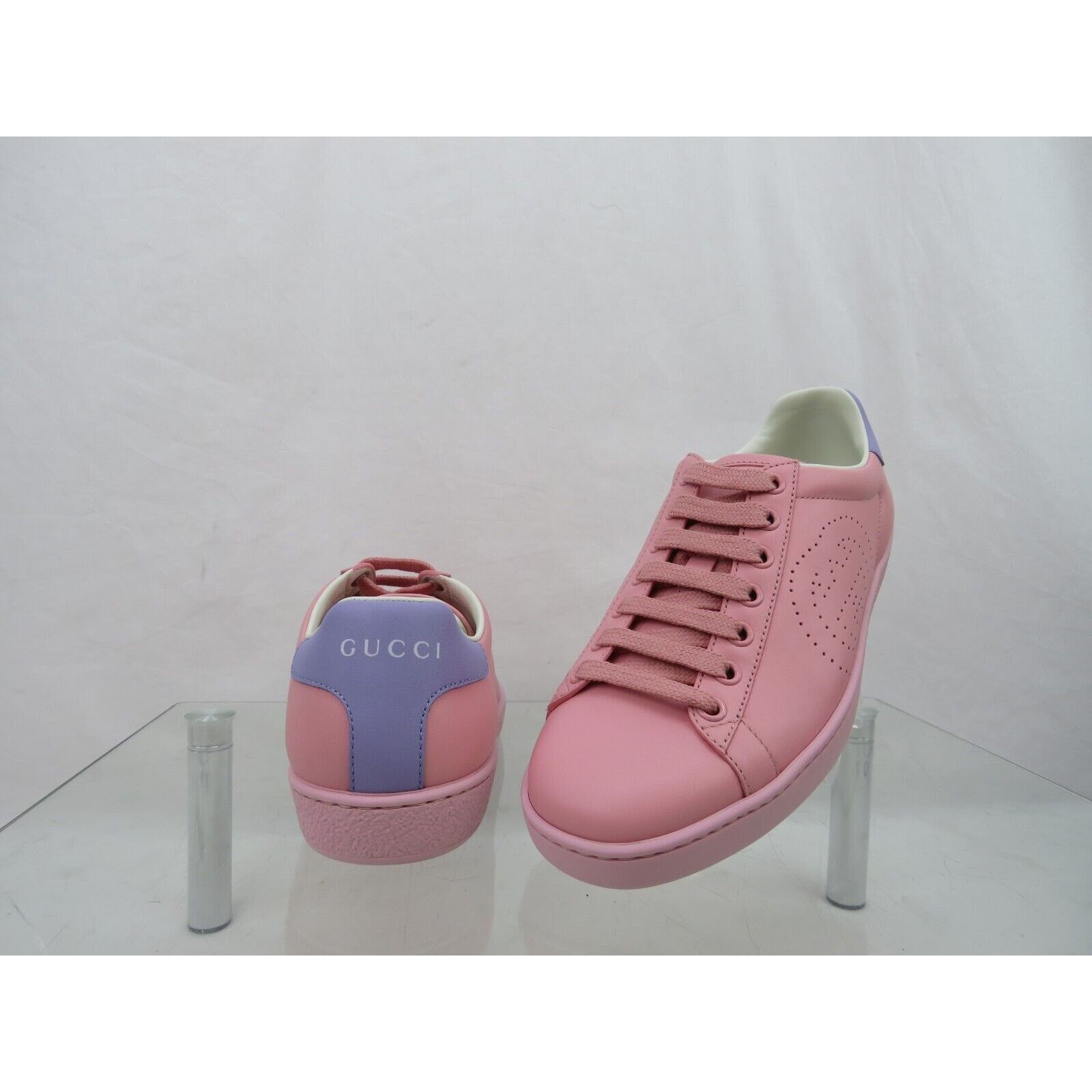 Gucci GUCCI 598527 ACE GG LEATHER PINK BLUE LOGOSNEAKERS 35 5 $780 Size US 5 / IT 35 - 8 Thumbnail