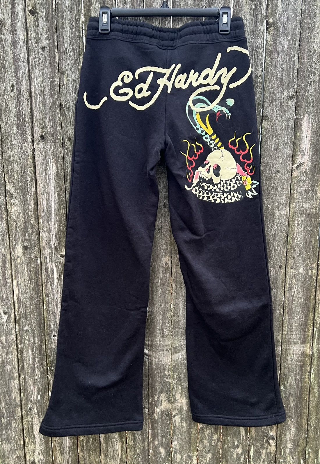 Designer × Ed Hardy Authentic Ed Hardy NYC Skull Flare Pants XL Size 34" / US 12 / IT 48 - 1 Thumbnail