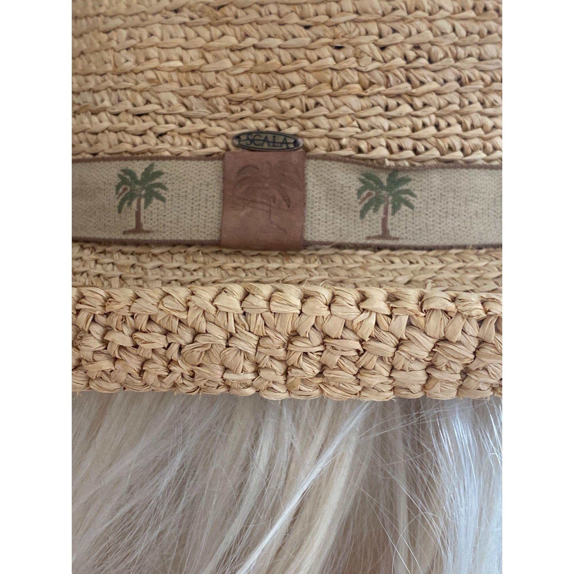 Other SCALA Wide Brim Straw Raffia Safari Hat S/M Unisex Palm Tree Size ONE SIZE - 9 Thumbnail