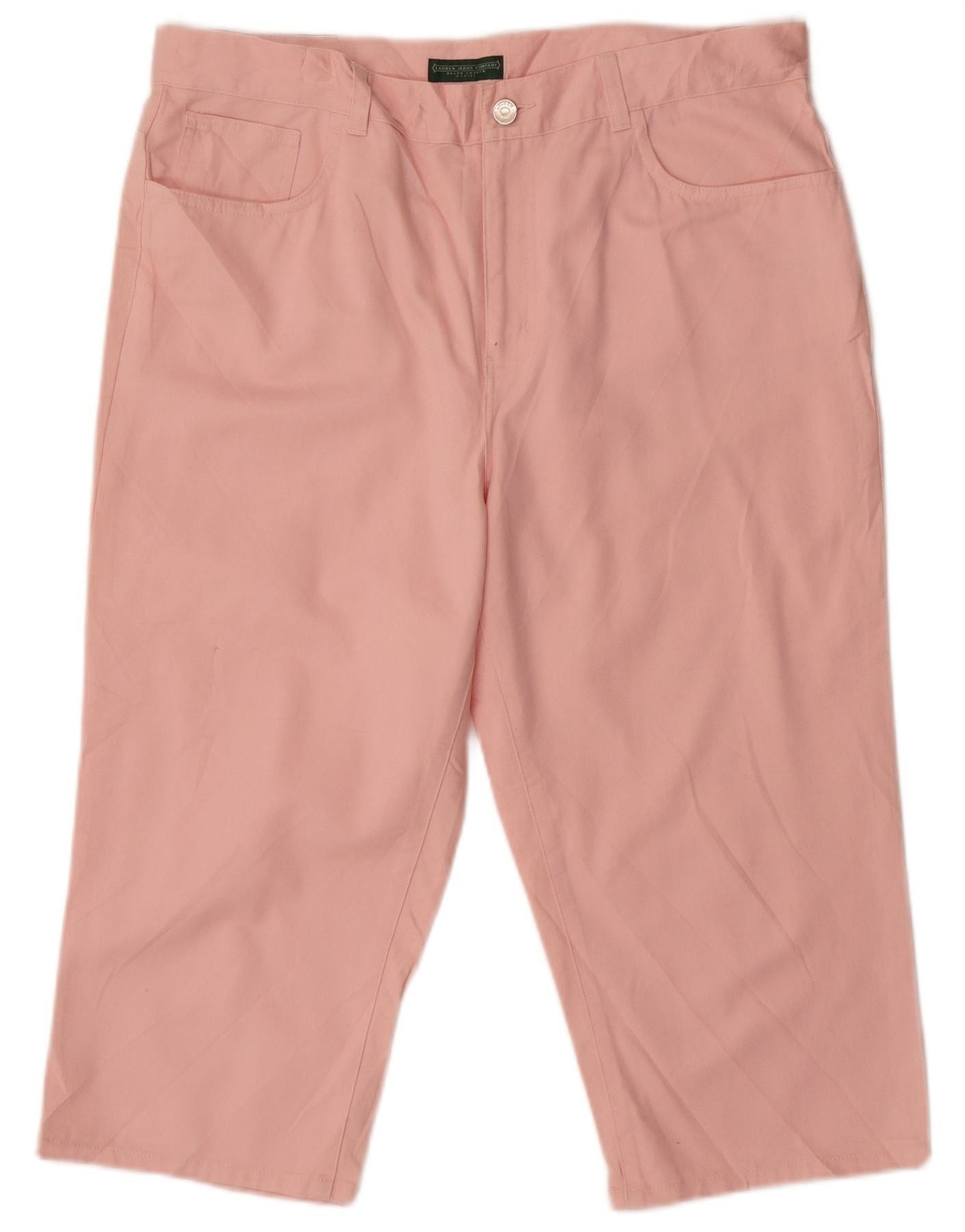 Ralph Lauren Womens Straight Capri Trousers US 14 XL W34 L19 Pink Cotton Size 32" / US 10 / IT 46 - 1 Thumbnail