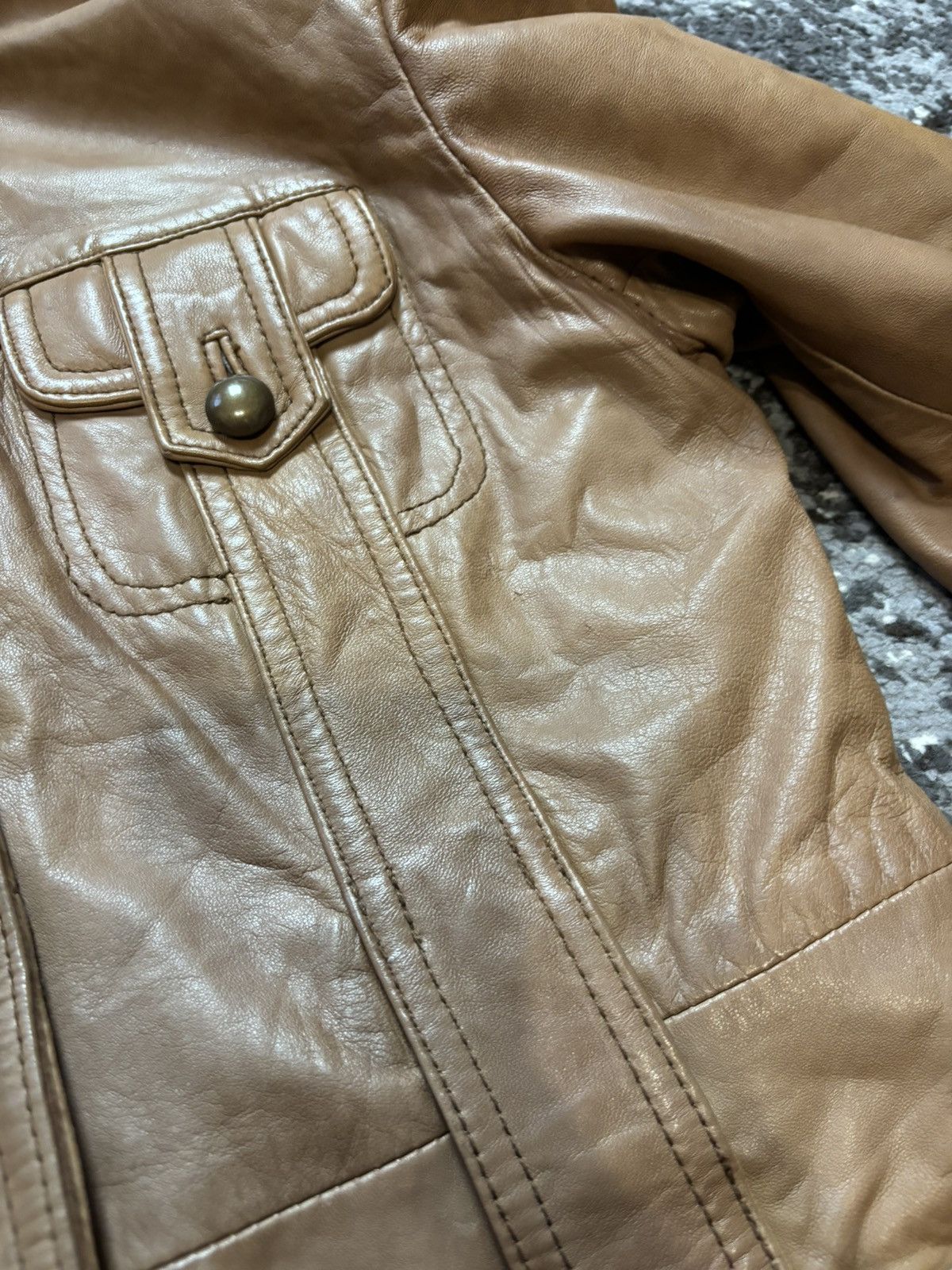 Vintage Vintage real leather caramel jacket Size XL / US 12-14 / IT 48-50 - 7 Thumbnail