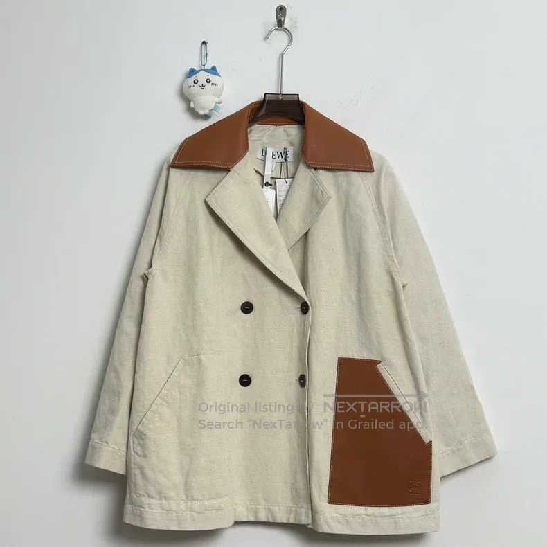 Loewe Loewe Linen and Leather Patch Mixed Jacket Size XXS / US 00 / IT 34 - 1 Thumbnail
