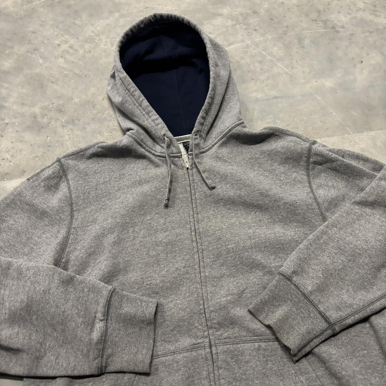 Japanese Brand × Vintage Crazy Vintage Y2K/2000s Grey Blank Streetwear Essential Zip Up Hoodie! Size US L / EU 52-54 / 3 - 5 Thumbnail