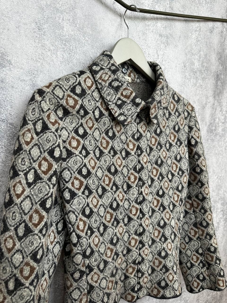 Alaia Alaia Archive Y2K Jacquard Wool Geometric Crop Jacket Italy Size S / US 4 / IT 40 - 4 Thumbnail