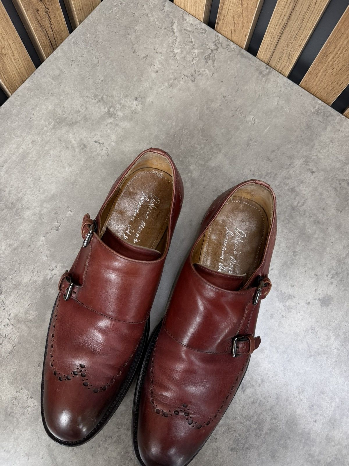 Antonio Maurizi Antonio Maurizi Double Monk Strap Leather Shoes Burgundy Size US 9 / EU 42 - 6 Thumbnail