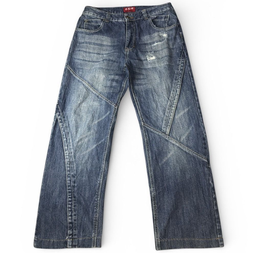 Who Decides War 🔥🇯🇵 Japanese Baggy Flared SYH Streetwear Wide Leg Denim Size US 35 - 1 Thumbnail