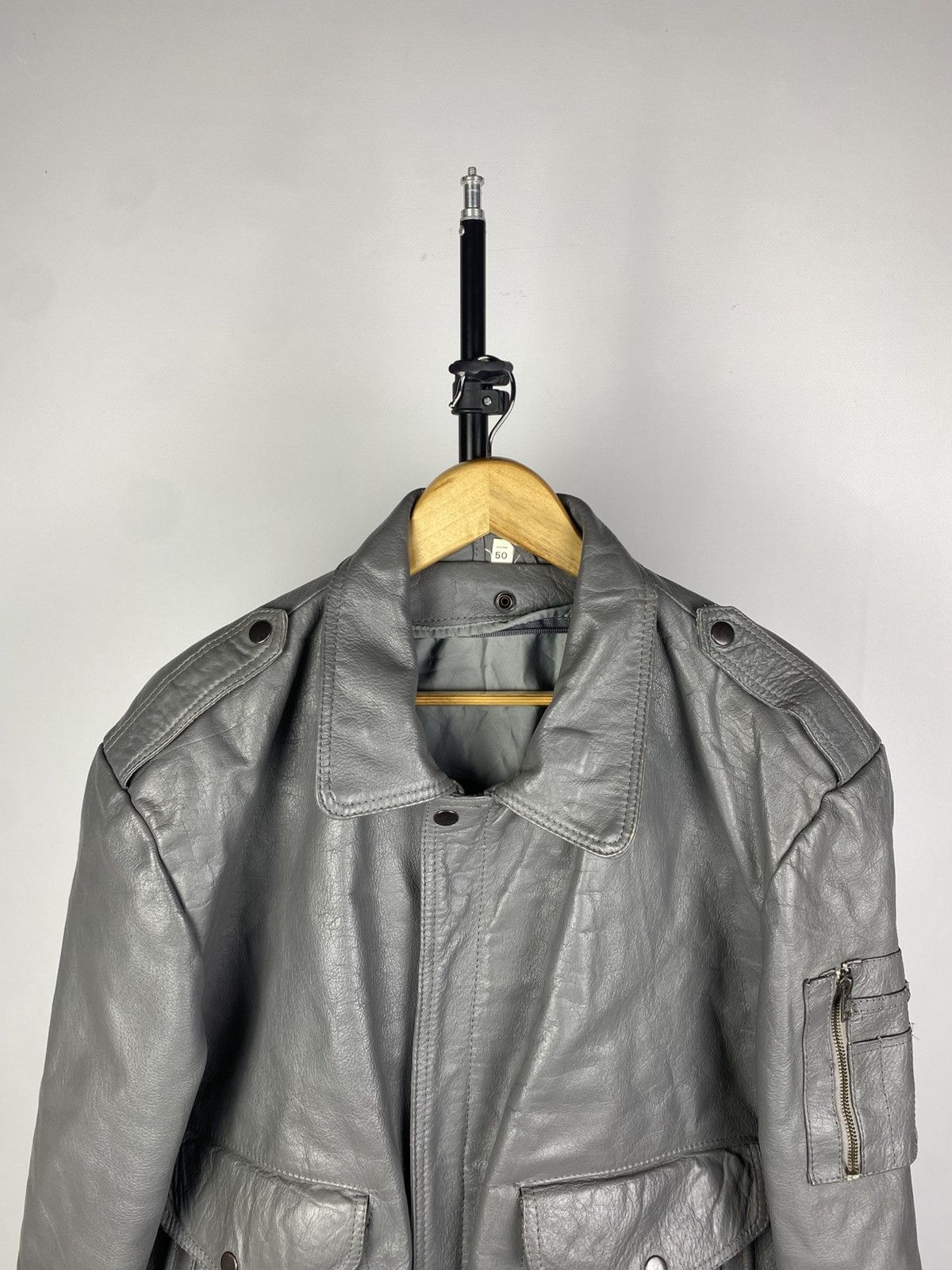 Leather × Vintage Vintage Genuine Leather MOTO Bomber Jacket Rock Punk Size US M / EU 48-50 / 2 - 2 Thumbnail