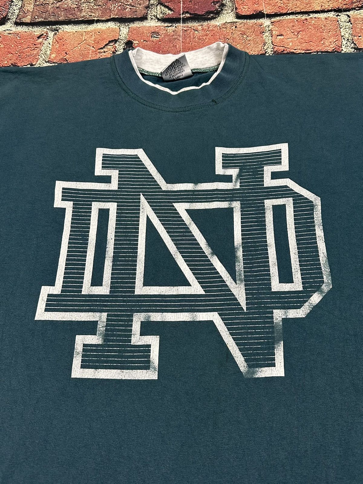 Gear for Sports Vintage Notre Dame T Shirt Fighting Irish Double Sleeve 90s Size US XL / EU 56 / 4 - 4 Thumbnail
