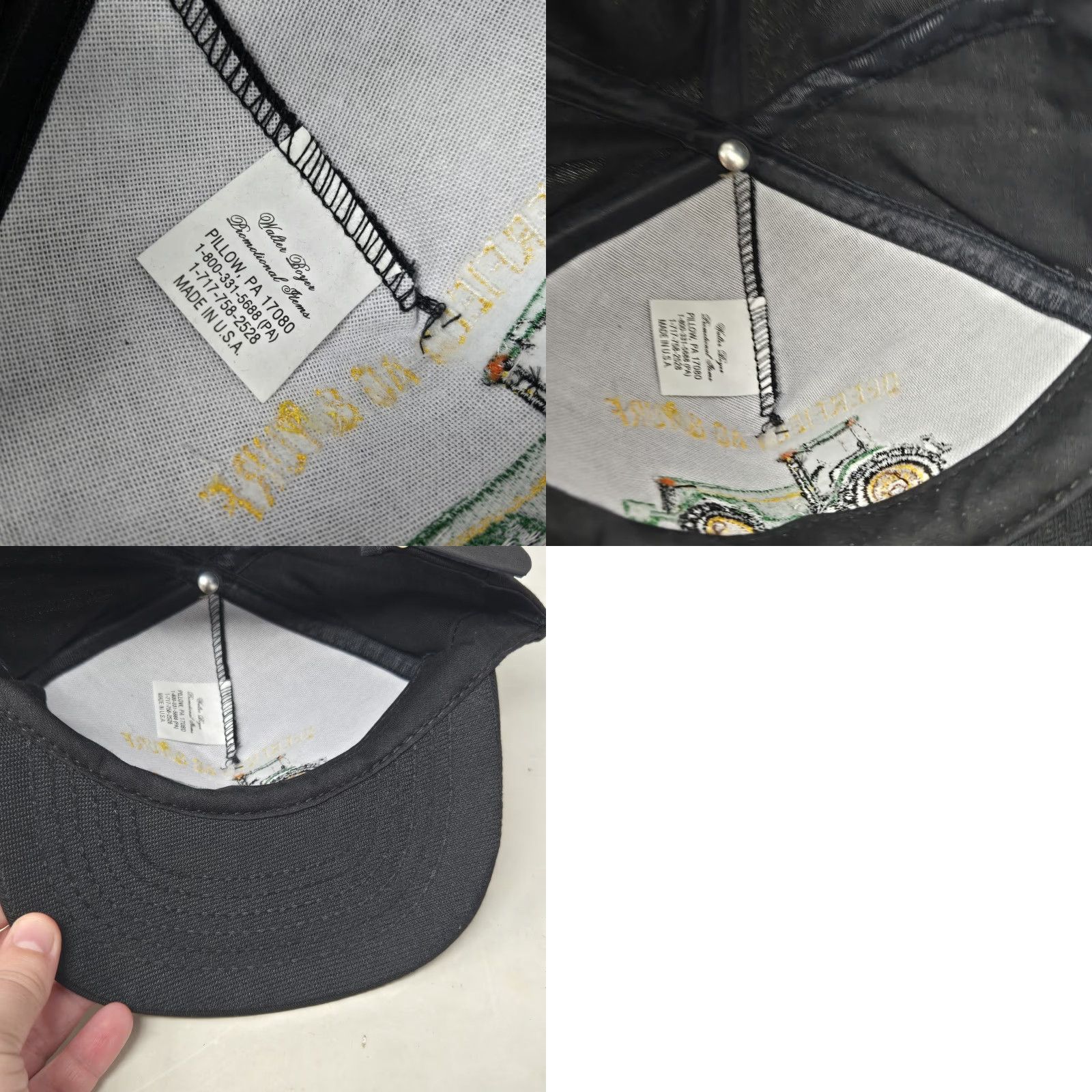 Vintage VINTAGE Deerfield AG & Turf Hat Cap Strap Back John Deere Tractor Black USA Made Size ONE SIZE - 8 Thumbnail