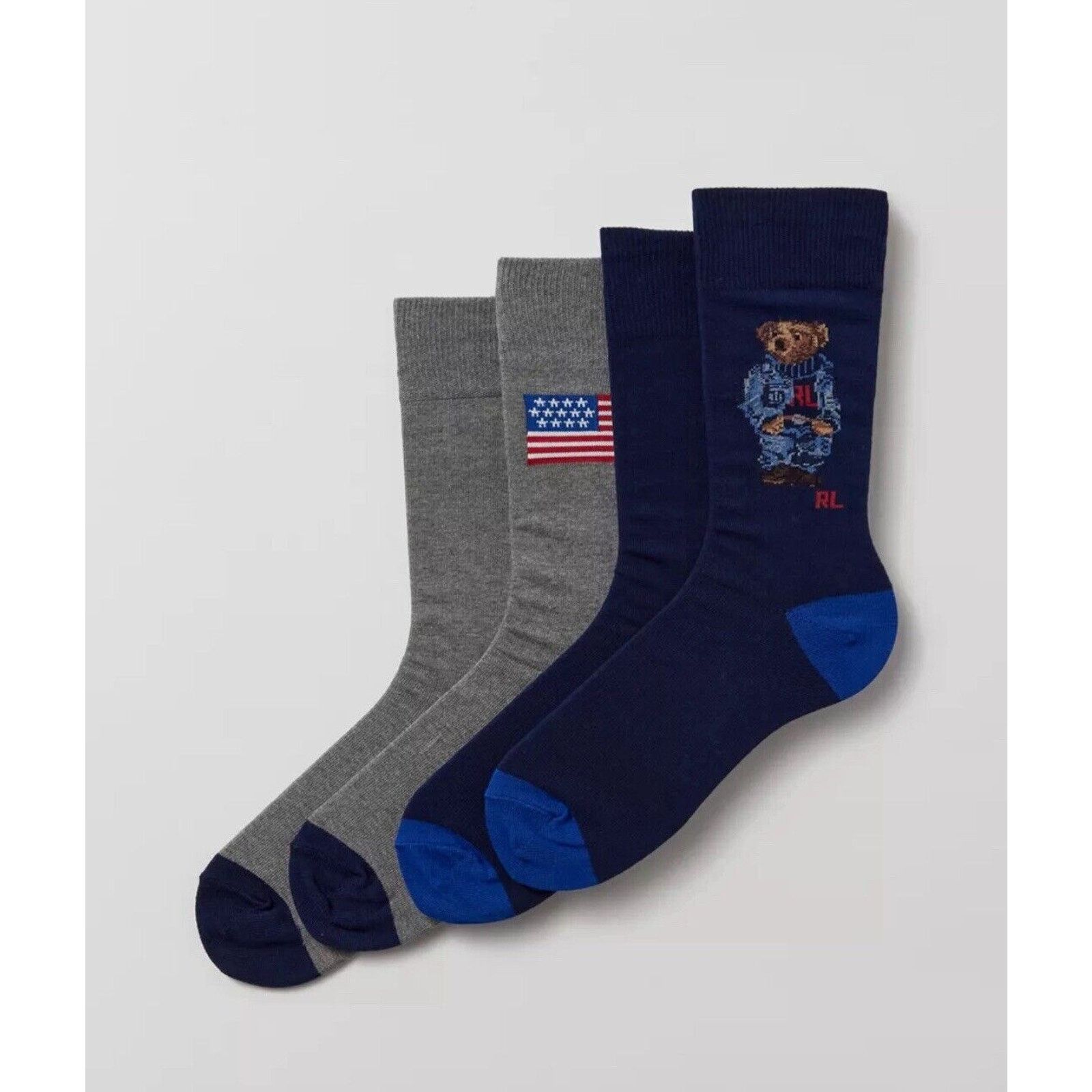 Polo Ralph Lauren Polo Ralph Lauren American Bear Crew Socks 2-Pack Flag Size ONE SIZE - 1 Thumbnail