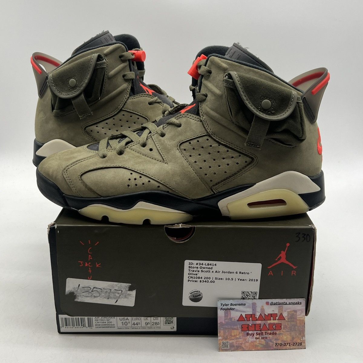 Jordan Brand Travis Scott x air Jordan 6 Olive Size US 10.5 / EU 43-44 - 1 Thumbnail