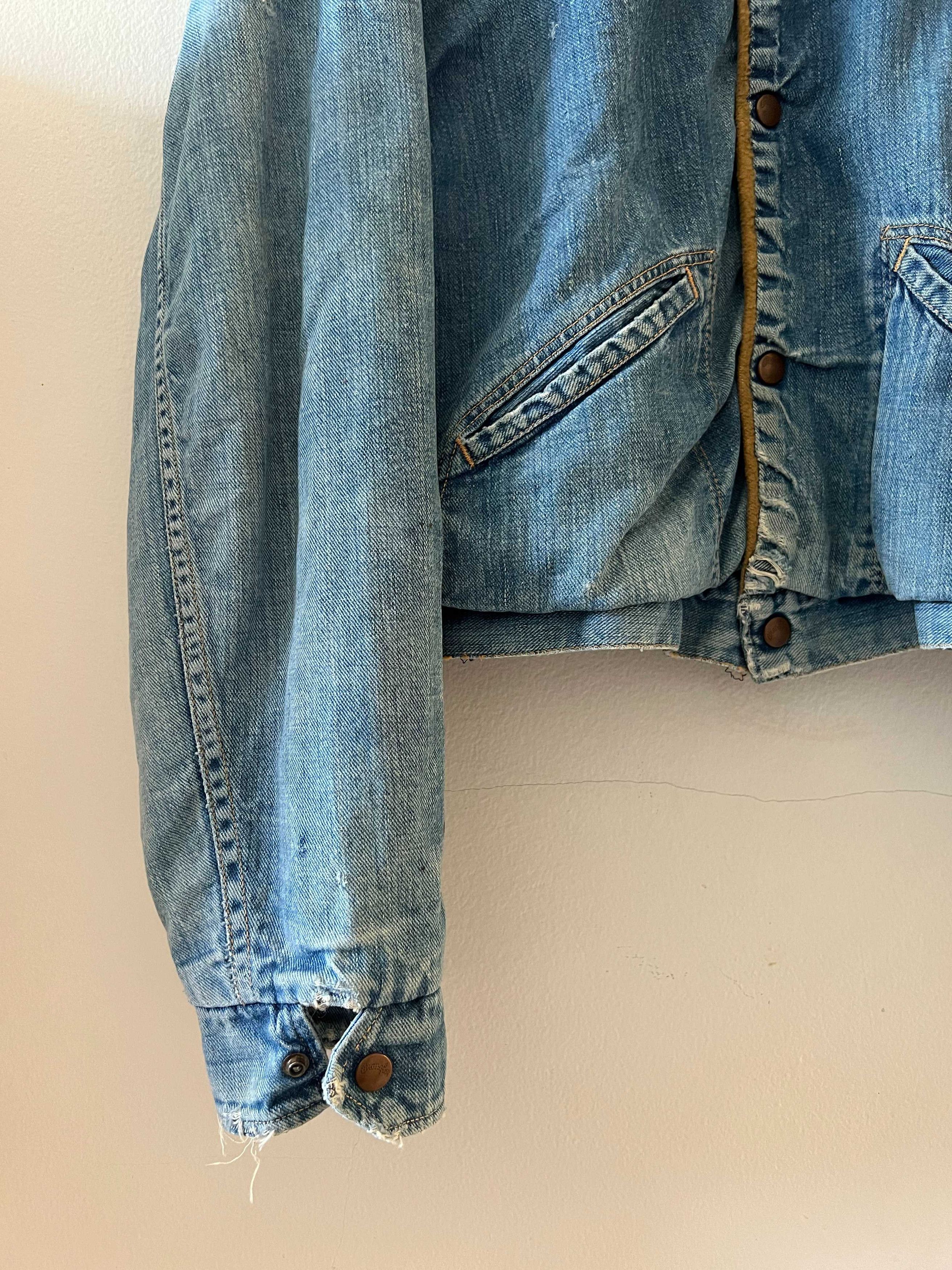 Vintage DISTRESSED VINTAGE 70s WRANGLER WESTERN DENIM JACKET Size US M / EU 48-50 / 2 - 5 Thumbnail