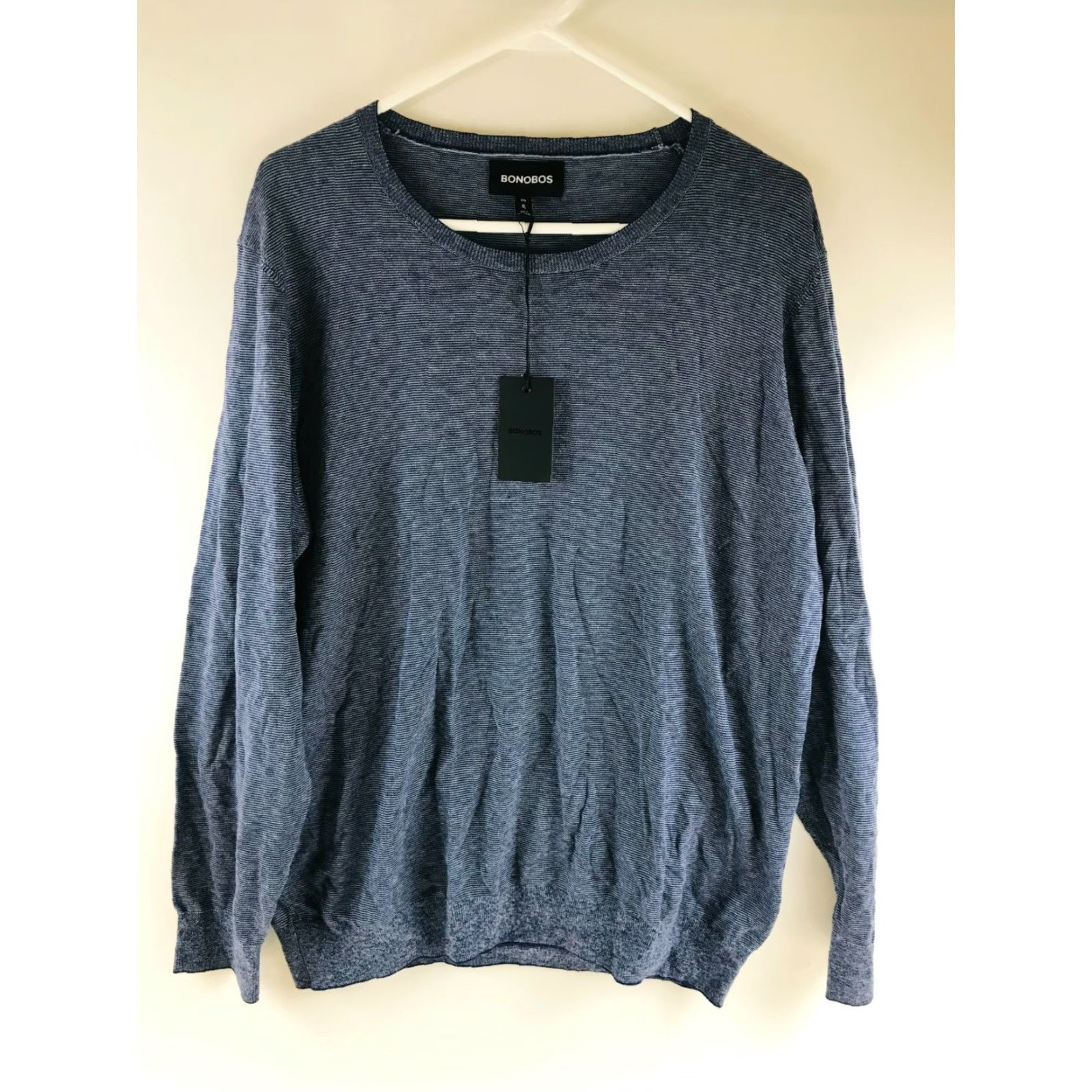 Bonobos Bonobos Knit T-Shirt Men XL Blue Slim Crew Neck Long Sleeve Pullover NWT Size US XL / EU 56 / 4 - 2 Thumbnail