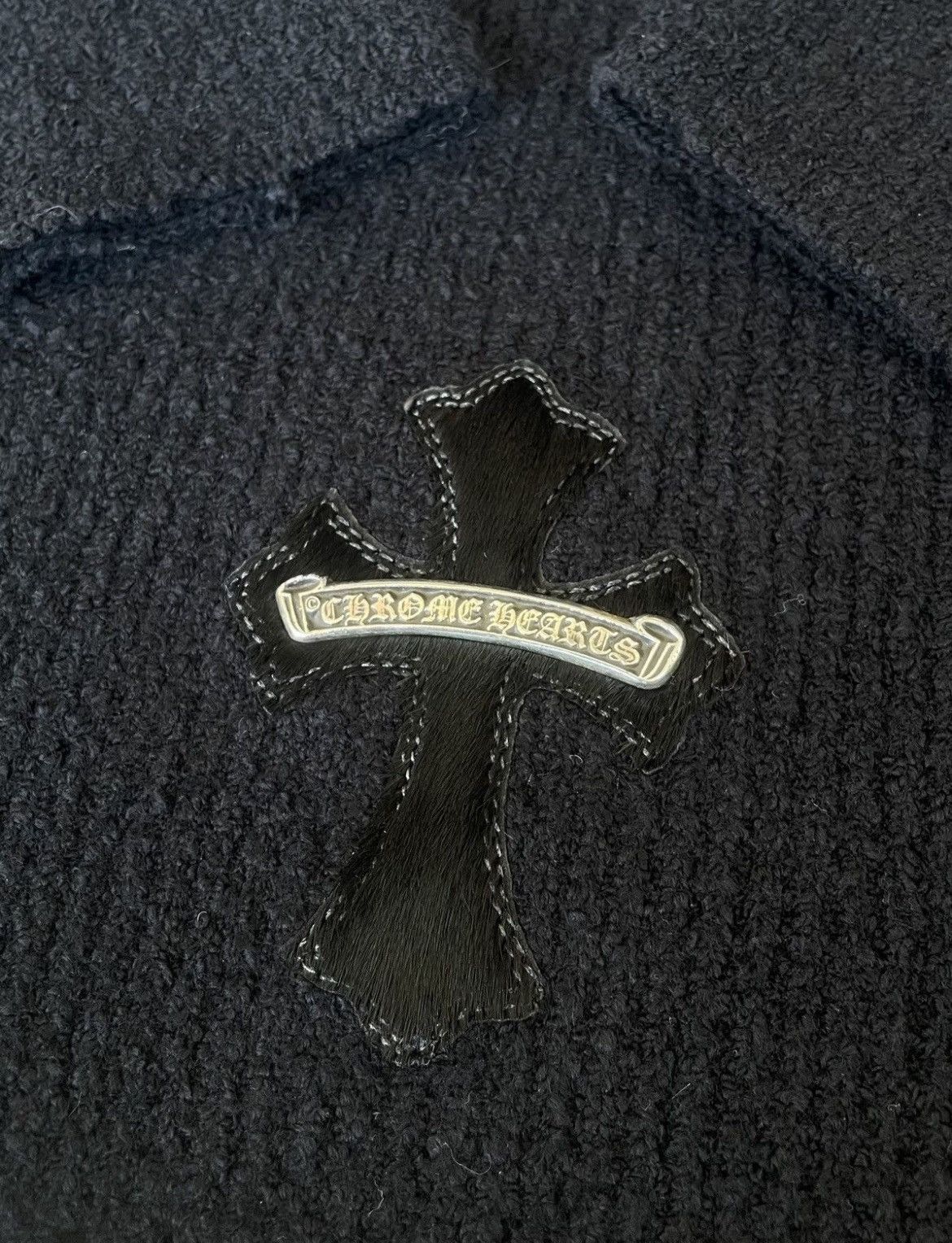 Chrome Hearts Chrome Hearts Hair Patched Knitted Sweater Size US L / EU 52-54 / 3 - 5 Thumbnail