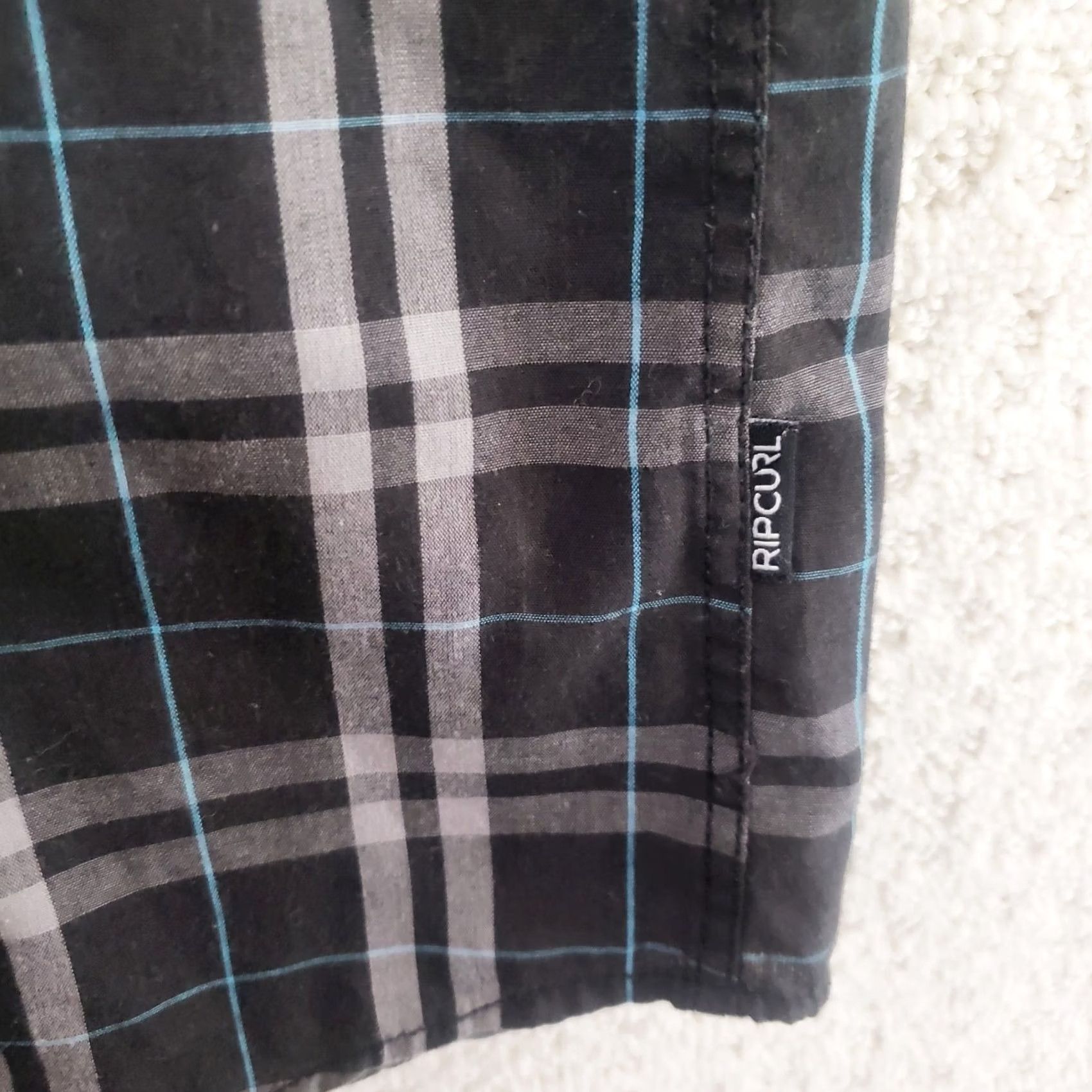 Rip Curl Rip Curl Mens M Black Plaid Short Sleeve Button Front Embroidered Shirt Size US M / EU 48-50 / 2 - 6 Thumbnail