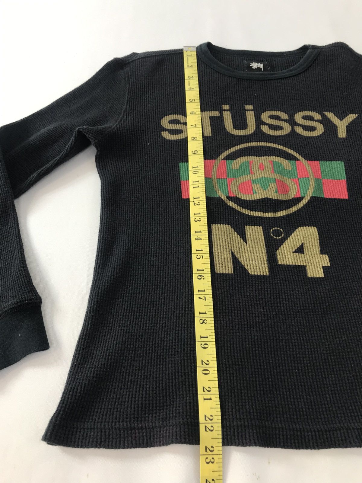 Stussy 90s Stussy No 4 Waffle Longsleeve Printed Tee Size S / US 4 / IT 40 - 9 Thumbnail