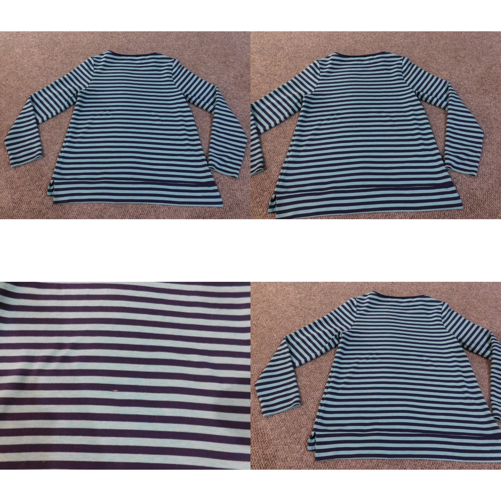 Vintage L.L. Bean Sweater Womens M Blue Striped Pullover Round Neck Outdoor Stretch Cable Knit Size M / US 6-8 / IT 42-44 - 8 Thumbnail