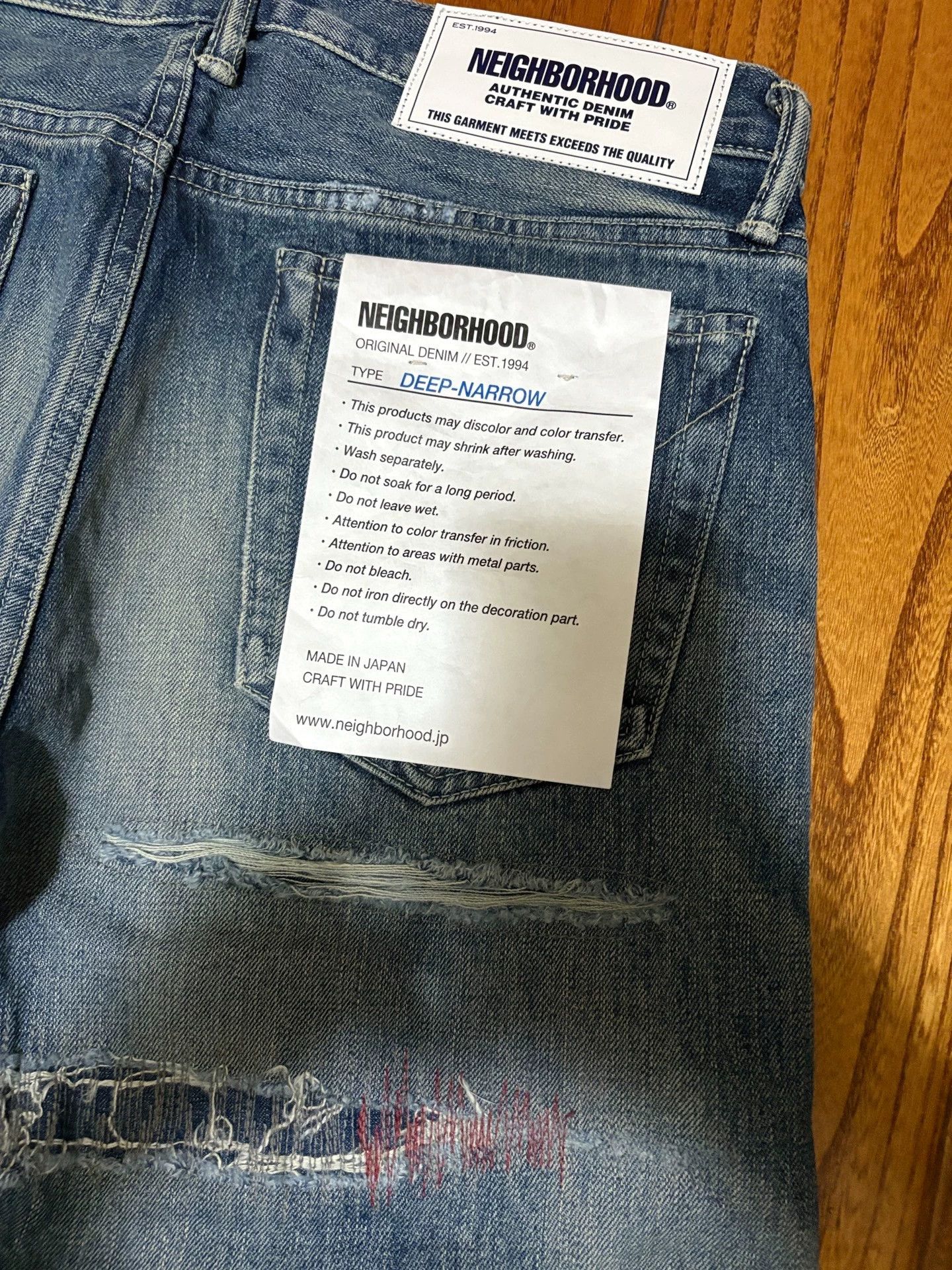 Neighborhood NBHD CLAW SAVAGE 19AW Washed Patch Narrow Jeans M Size US 32 / EU 48 - 5 Thumbnail