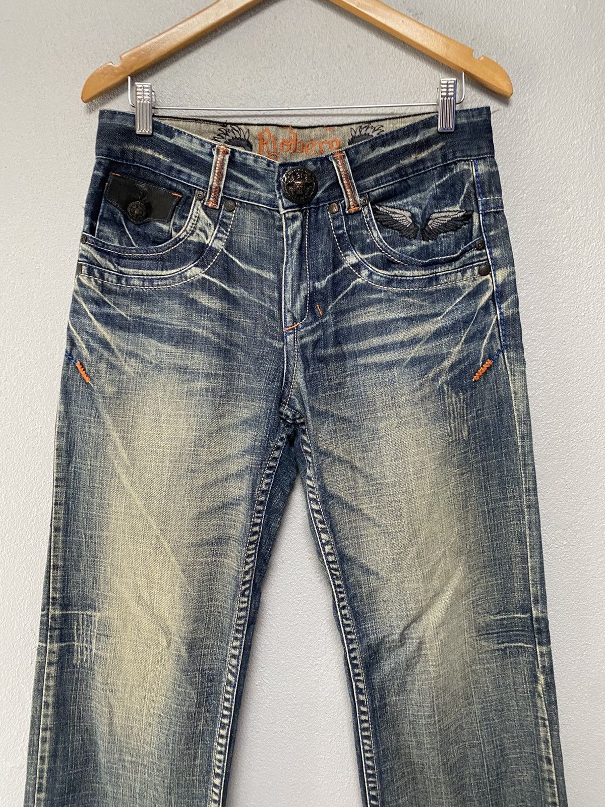 Japanese Brand Rioberra straight cut bleach jeans Size US 31 - 3 Thumbnail