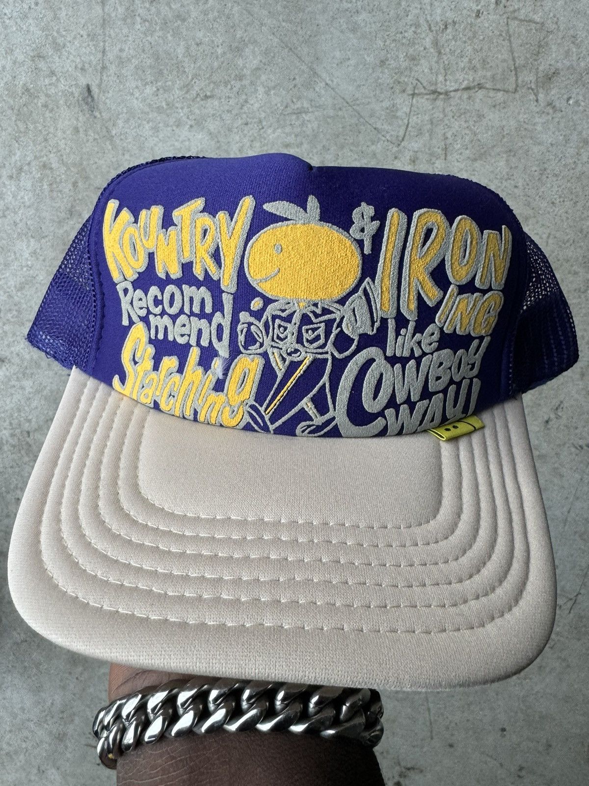 image of Kapital Trucker Hat in Purple, Men's